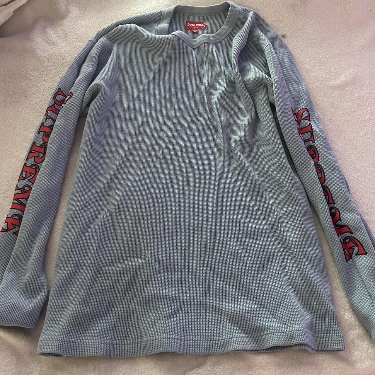 supreme Logo Waffle Thermal ワッフルサーマル ブラック 黒 S