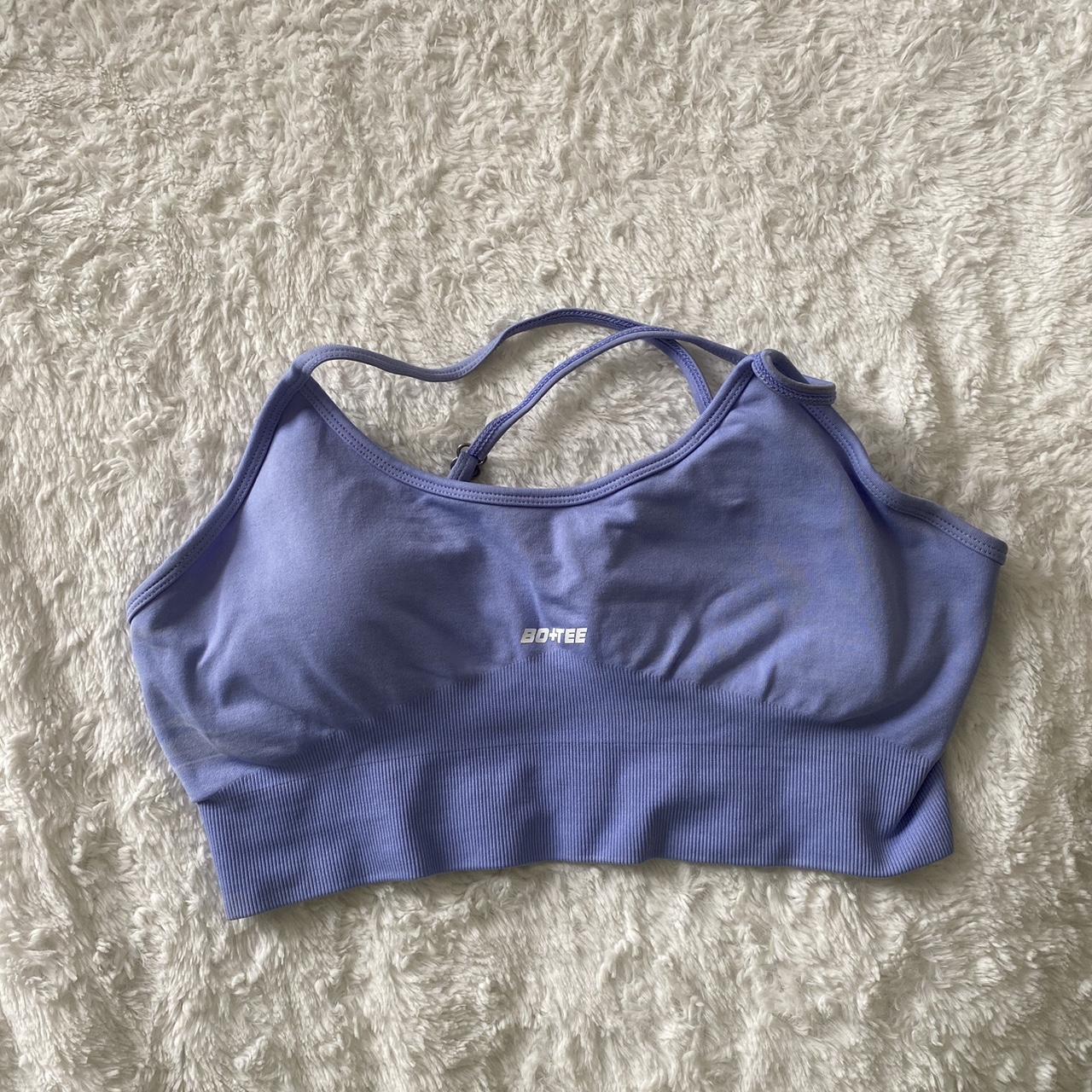 Super cute Bo + tee blue workout top. Stretchy and... - Depop