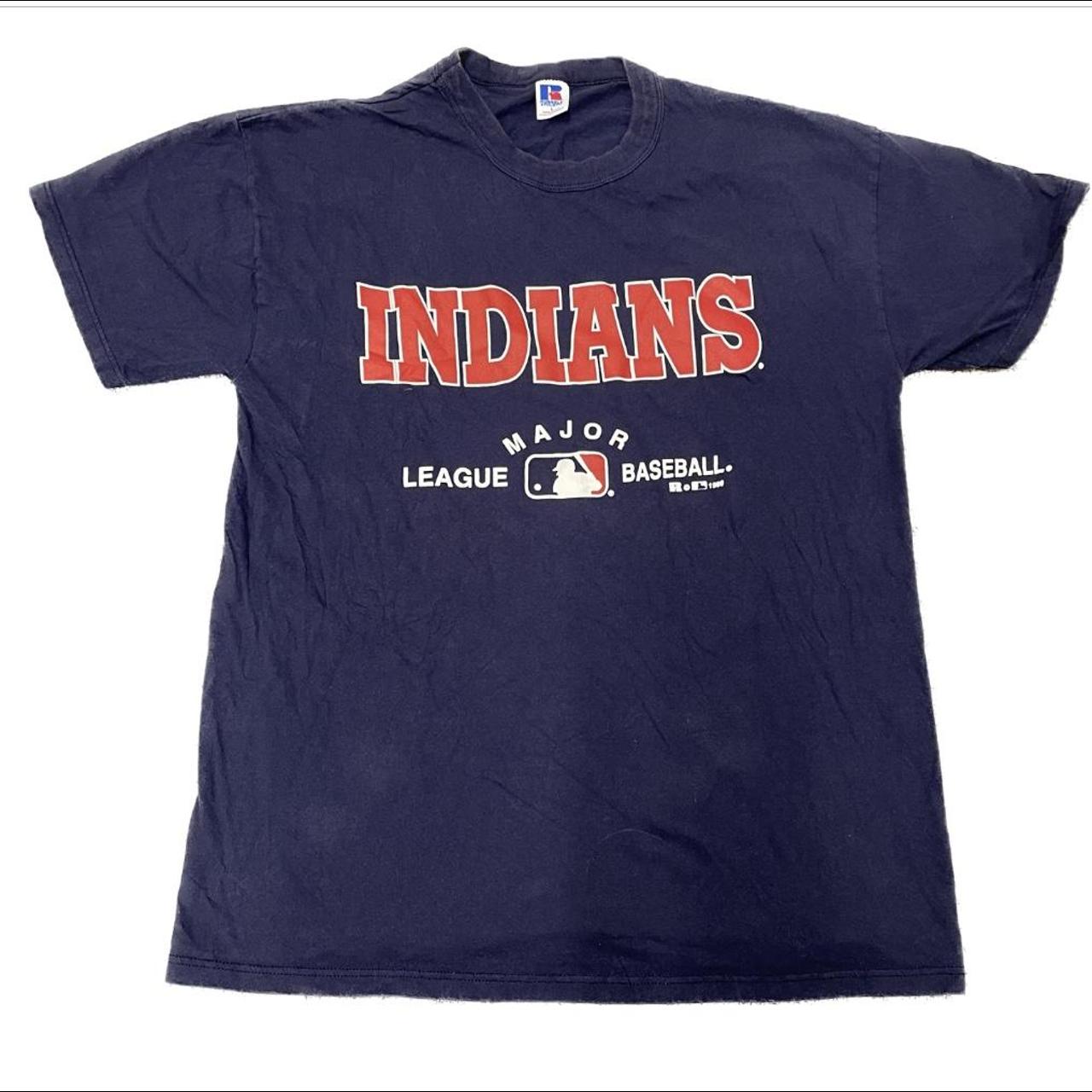 Vintage 1996 Cleveland Indians Baseball T Shirt Size... - Depop