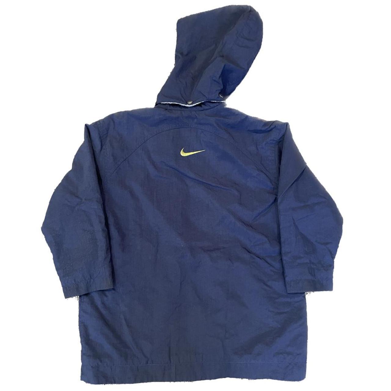 Vintage 90's NIKE Swoosh Big Logo Raincoat Parka Jacket Hoodie