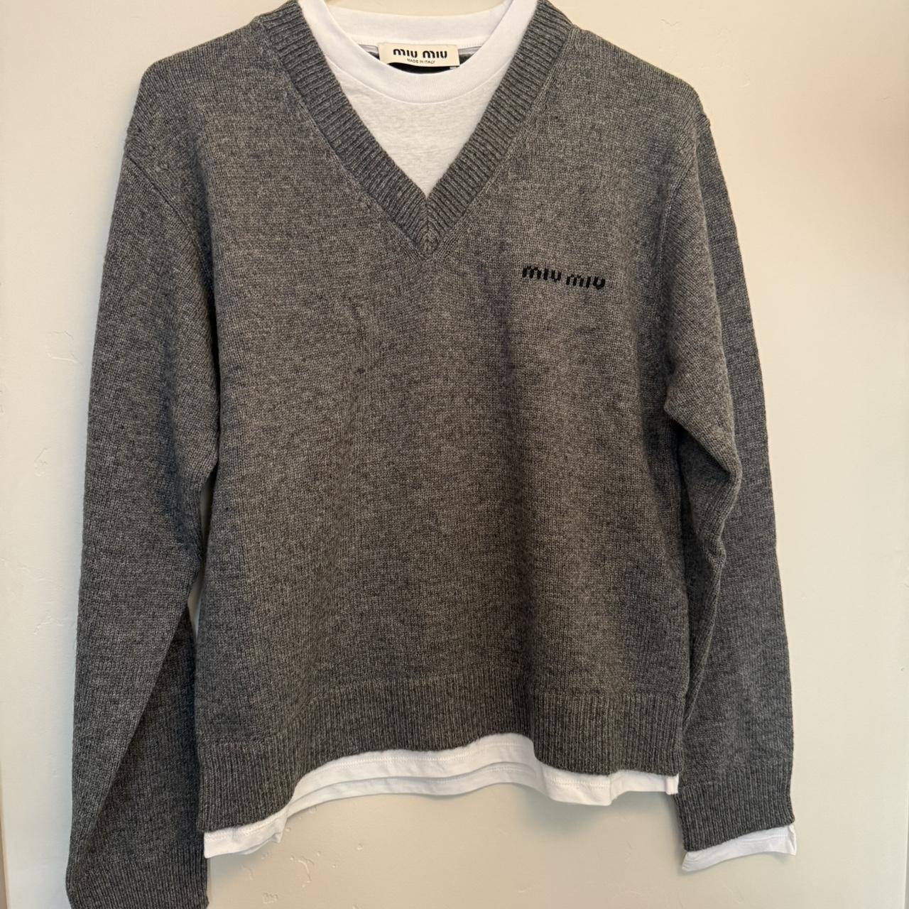 Miu Miu Women's Sweater - Grey - L – Miu Miu Laye… - image 1