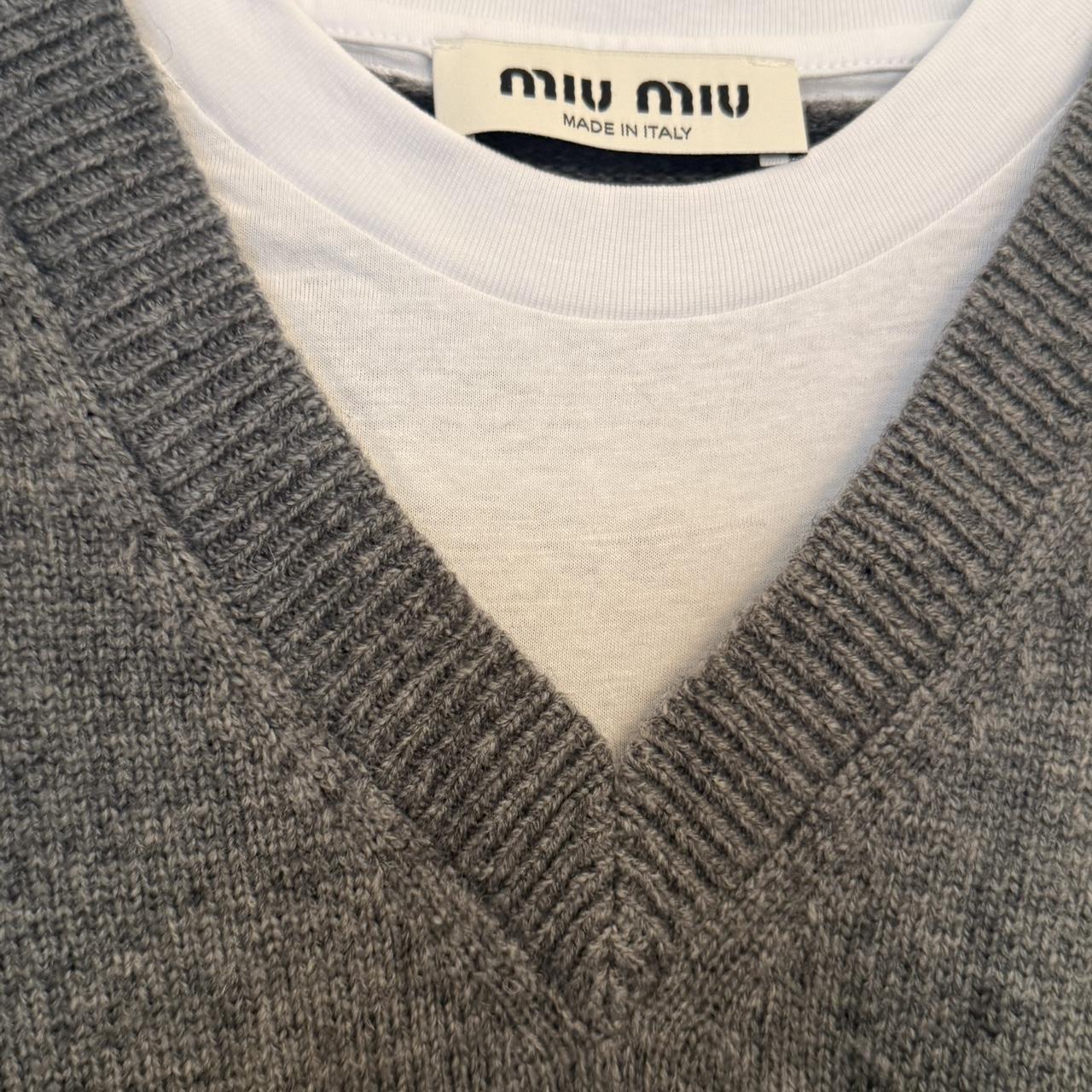 Miu Miu Women's Sweater - Grey - L – Miu Miu Laye… - image 5