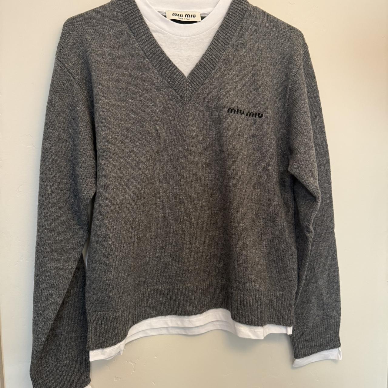 Miu Miu Women's Sweater - Grey - L – Miu Miu Laye… - image 2