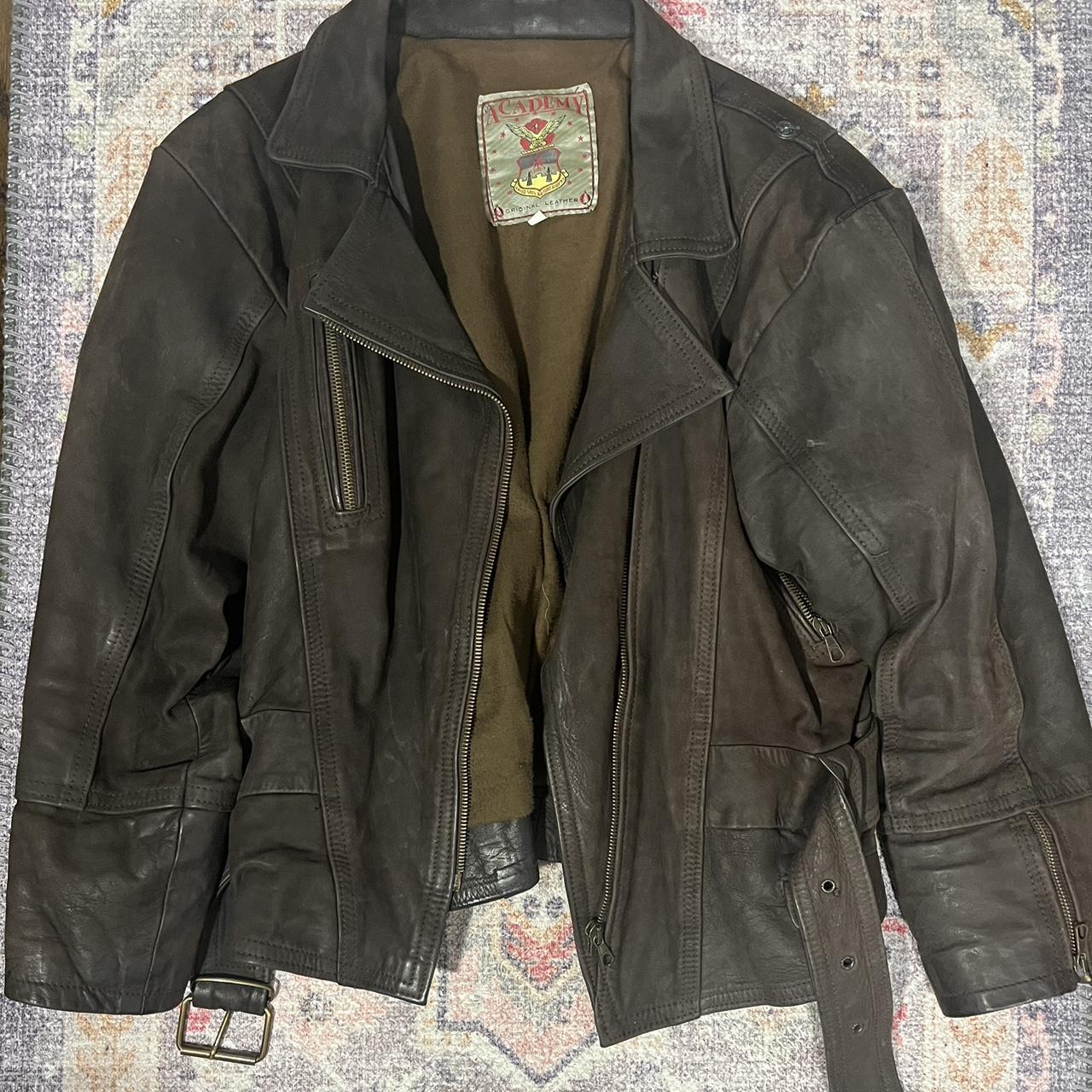 Vintage Oversized Cleveland Browns leather bomber - Depop