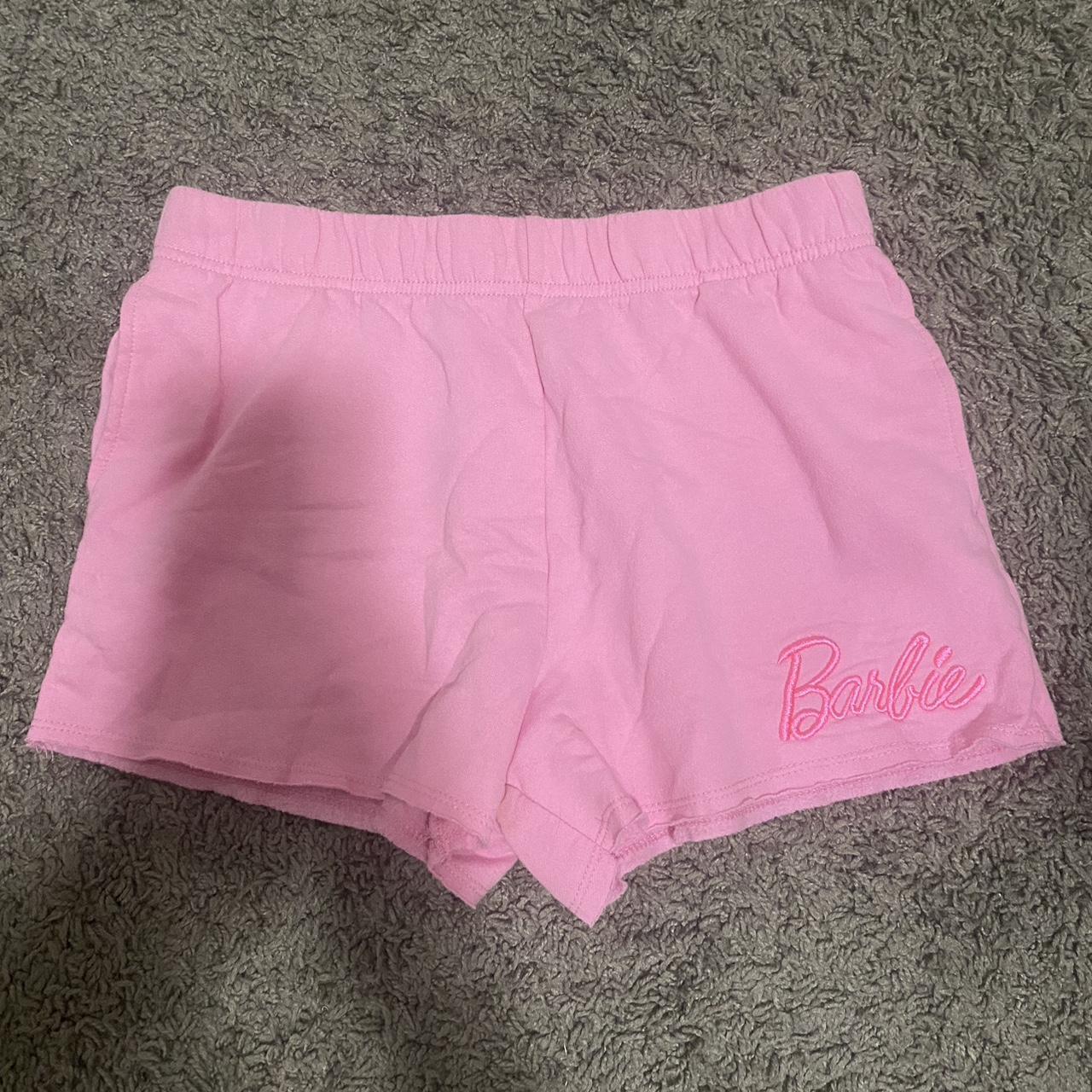 hot pink barbie shorts, size xl but its in kids so... - Depop