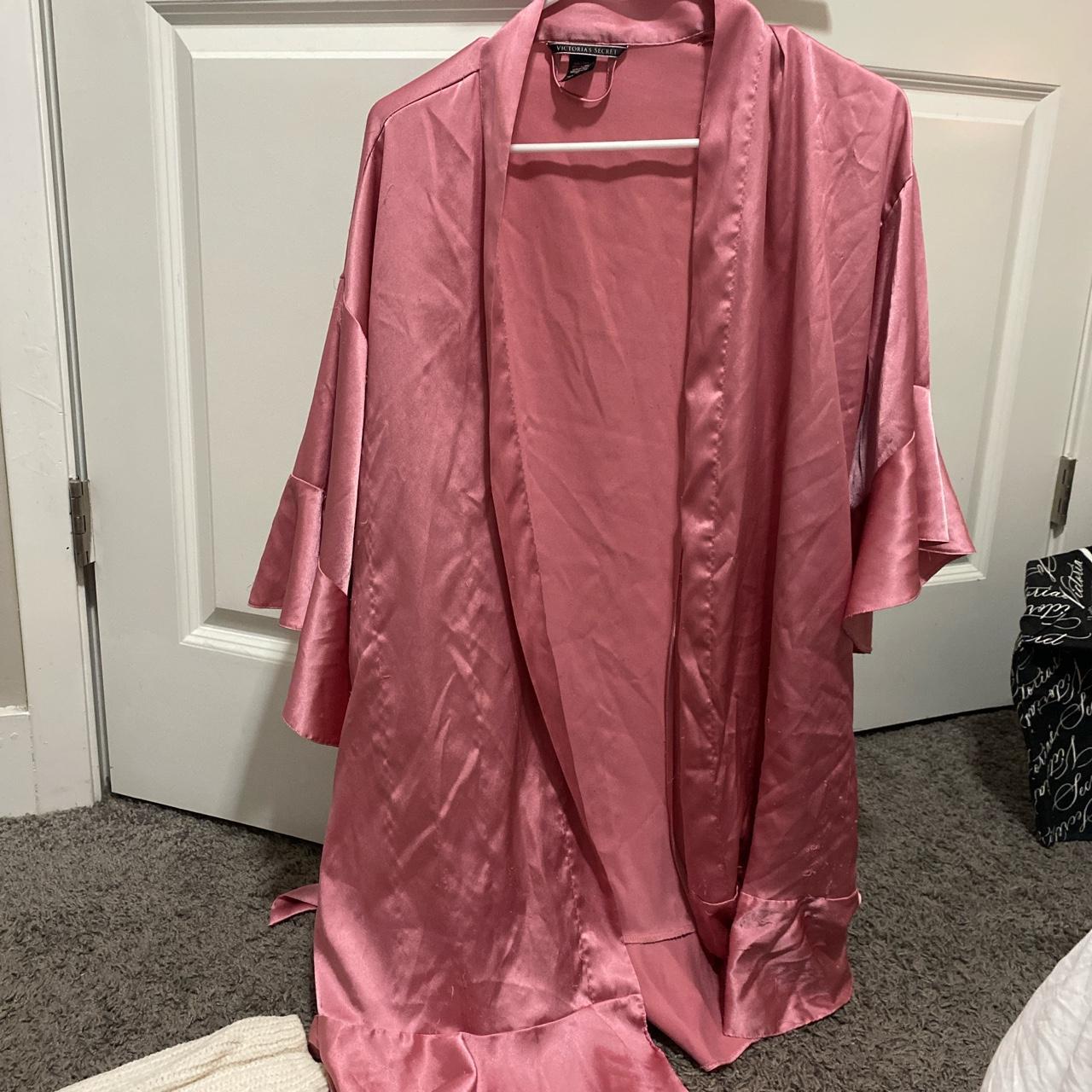 pink satin victoria secret robe xs/s. some piling... Depop
