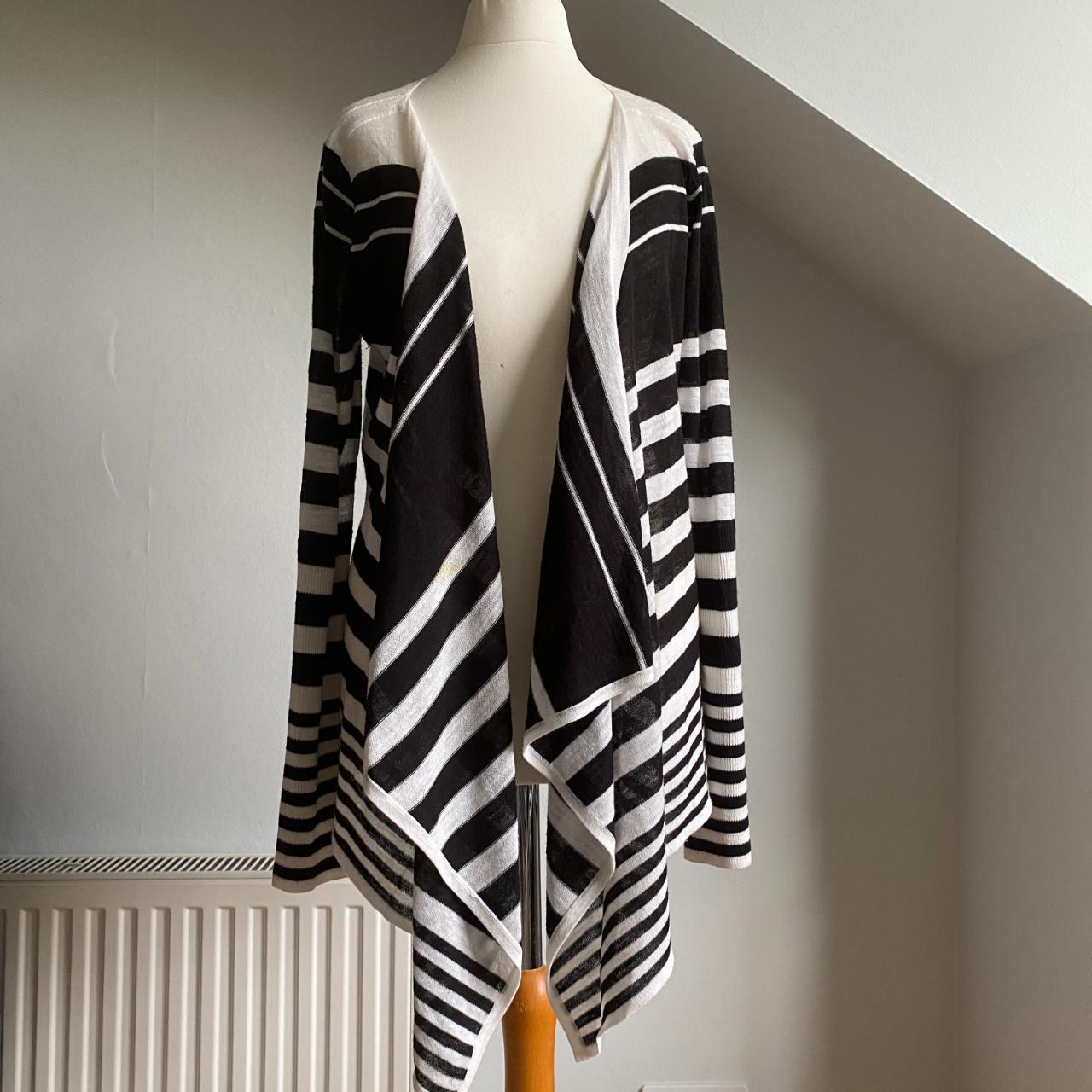 Debenhams Black and White Striped Cardigan Women s. Depop