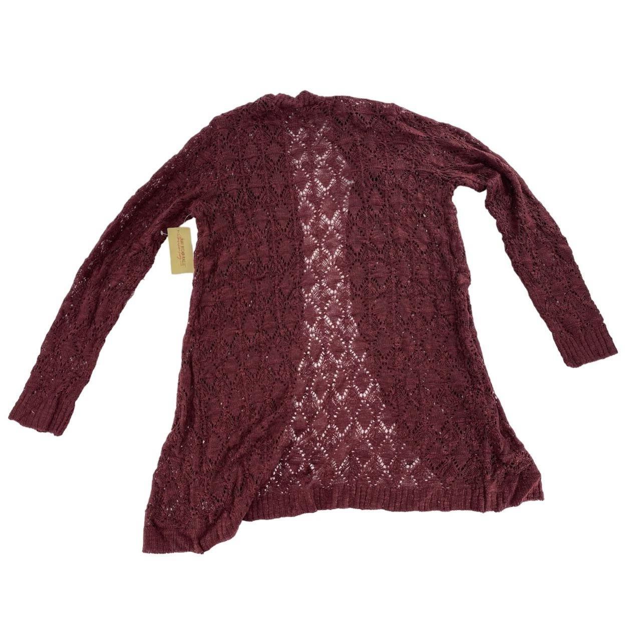 NWT Women's American Rag burgundy open-front... - Depop