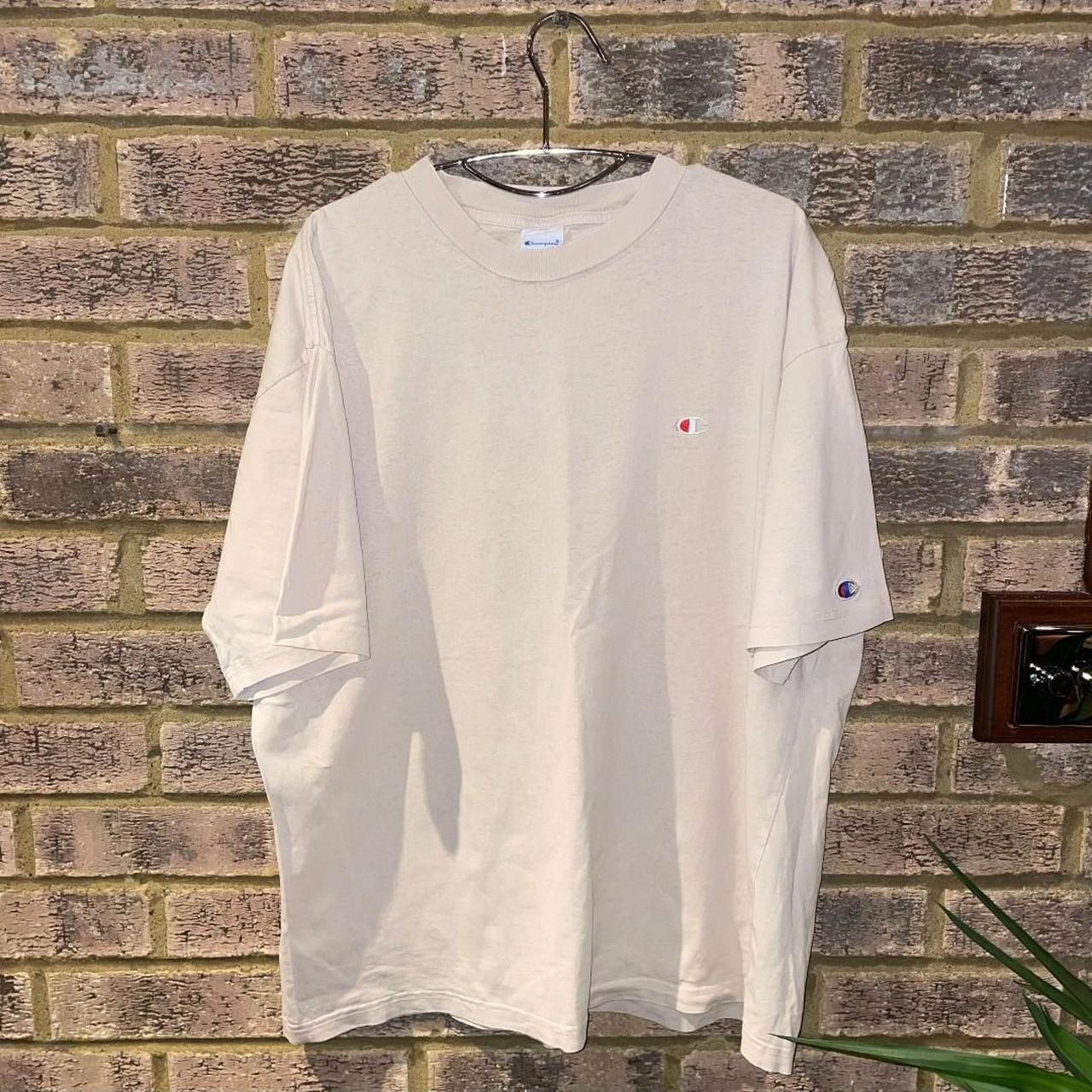 Vintage champion t shirt Size XL Colour beige... - Depop