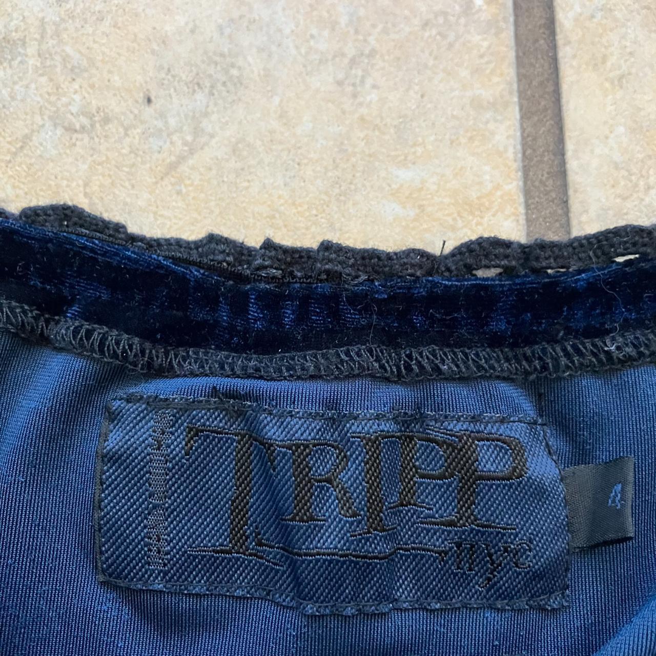 Vintage Tripp NYC velvet corset in dark blue. Has a... - Depop