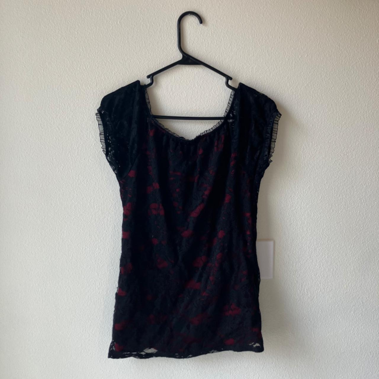 Maurices Women's Black and Red Blouse | Depop