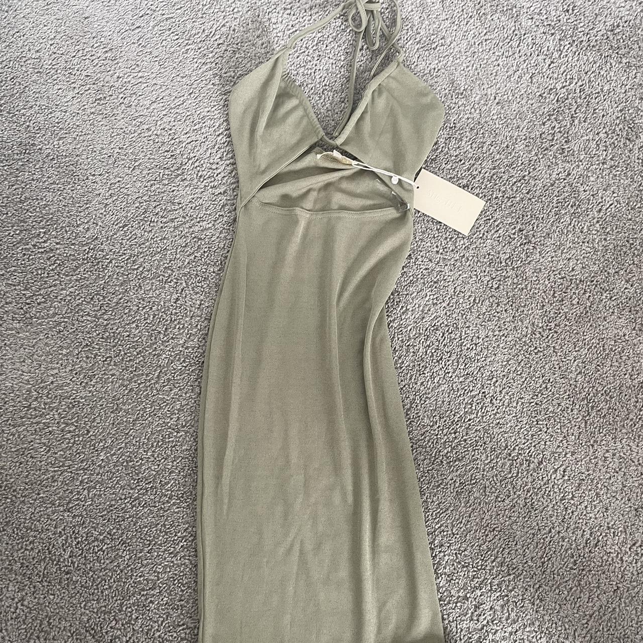 Meshki Women's Green and Khaki Dress | Depop