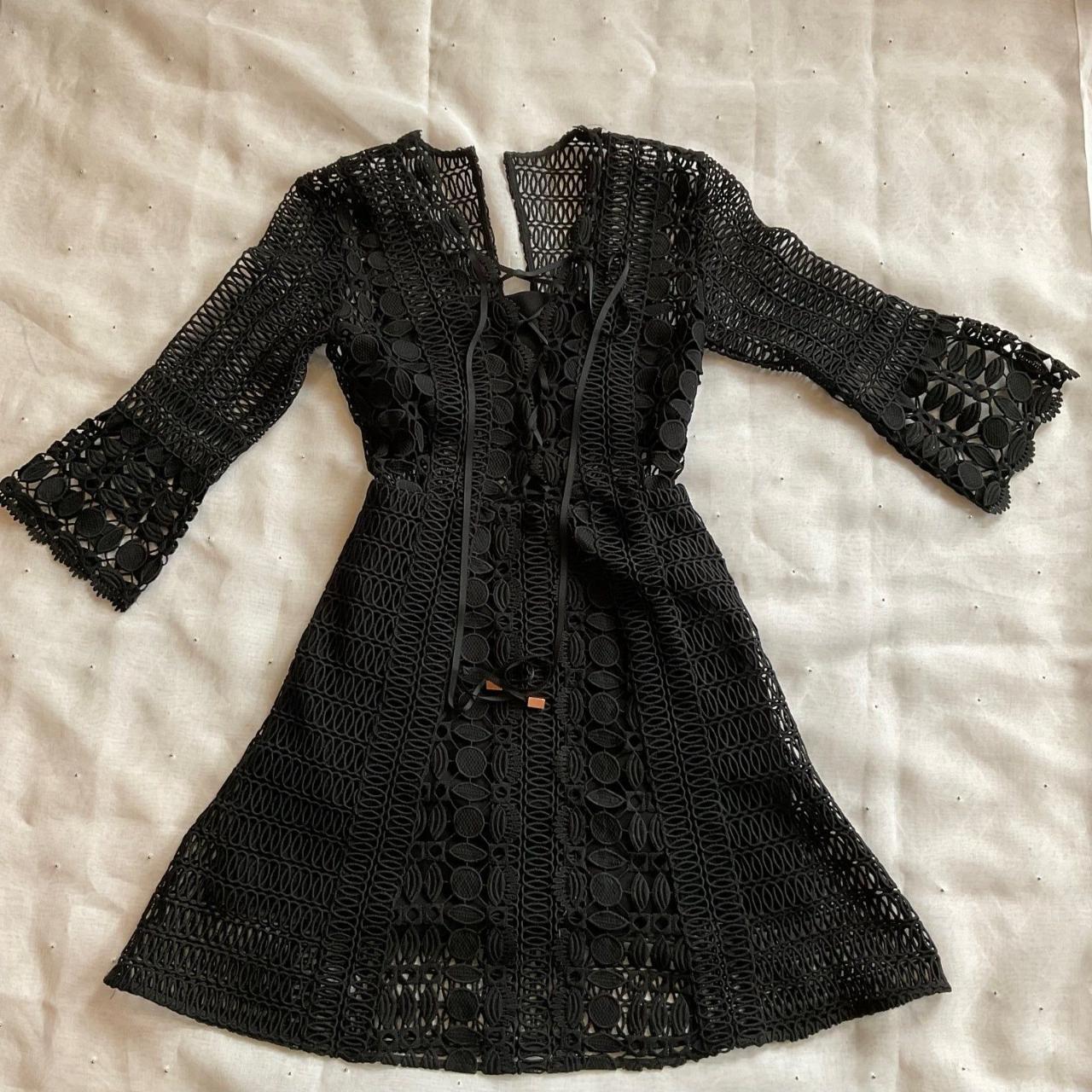 Self-Portrait A offers Line Lace Up mini Dress black SZ 4 Rt550