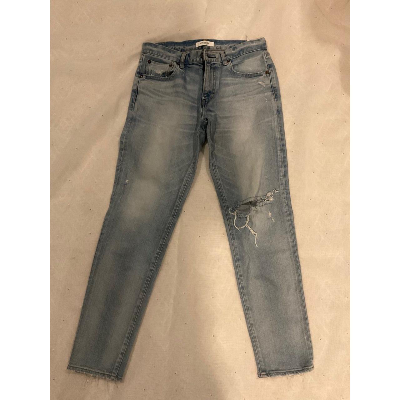 MOUSSY VINTAGE HOWA Japan made retailer Comfort Light blue Distressed Jeans SZ30