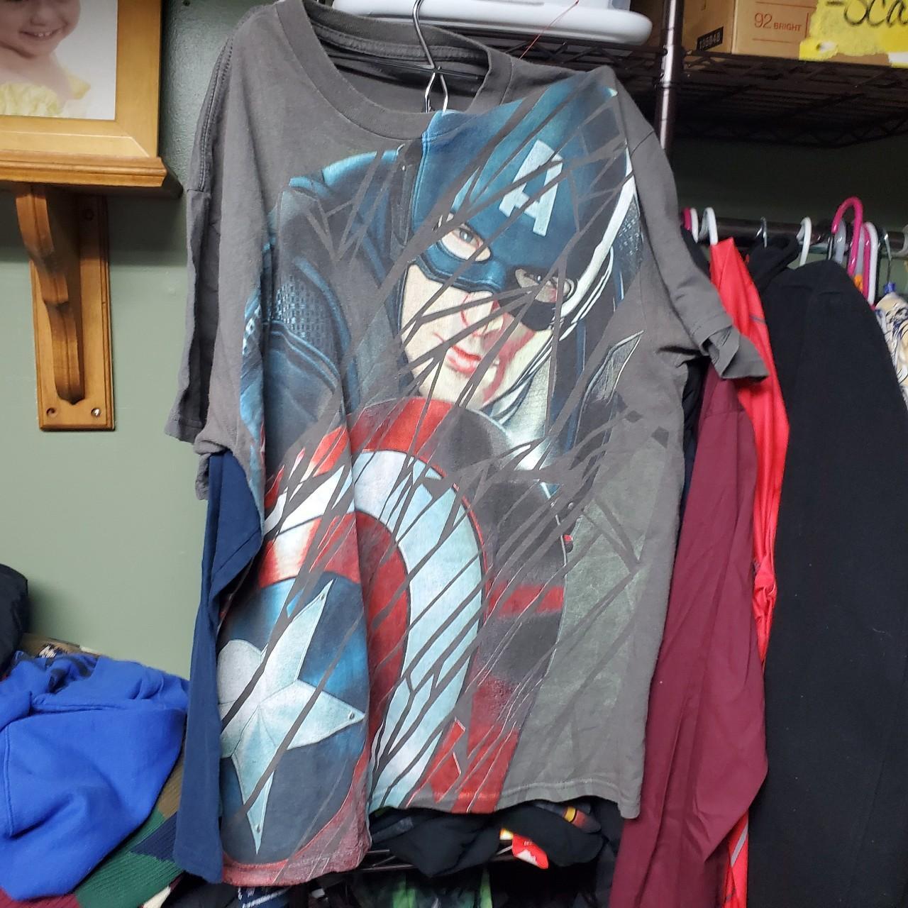 Captain america grey t 2024 shirt