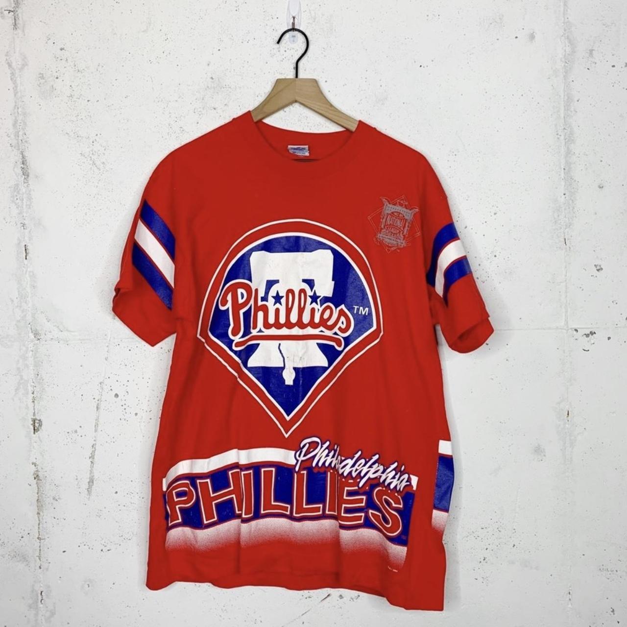 Vintage 80s sports jersey Phillies jersey women's - Depop