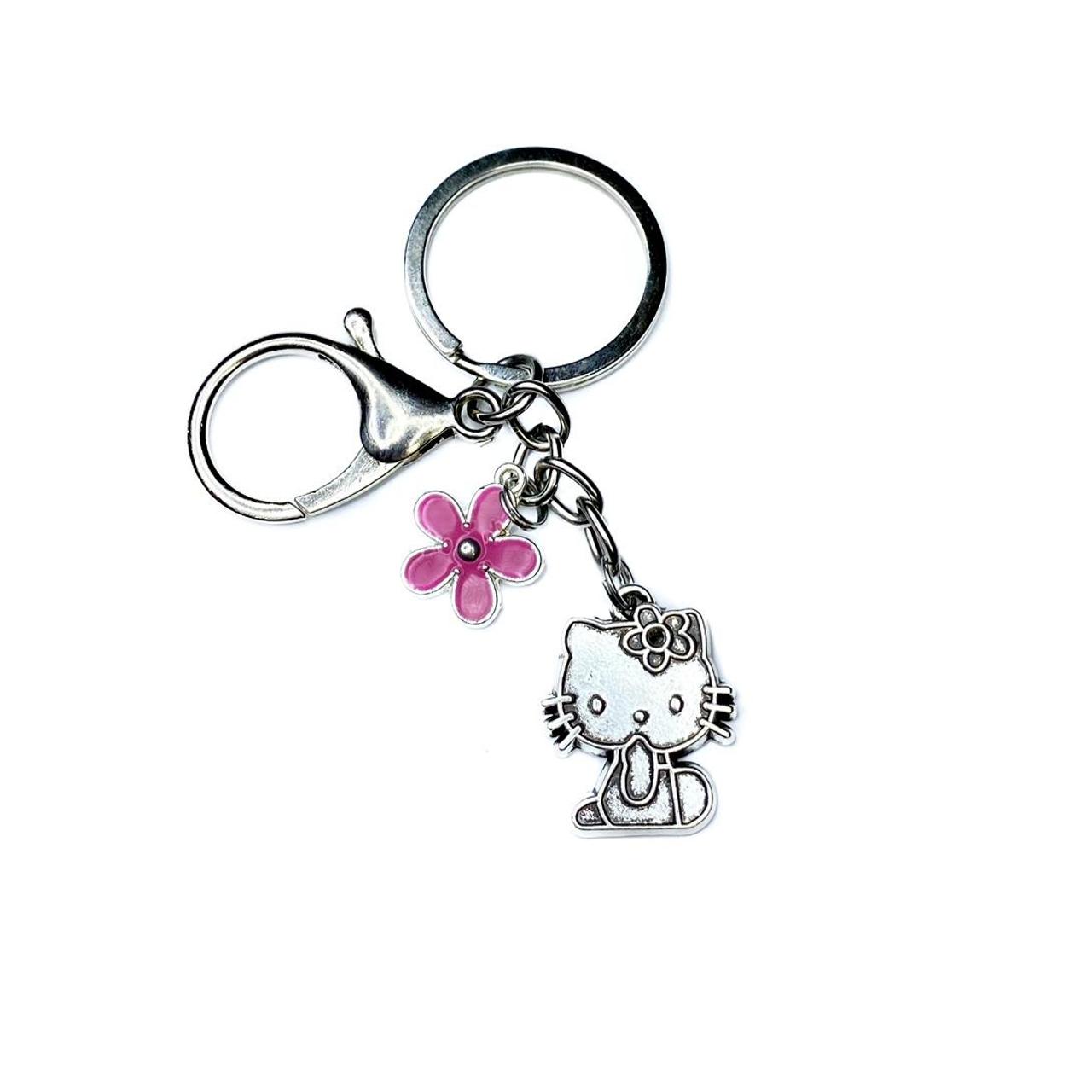 HELLO KITTY KEY CHAIN • Silver key chain with hook,... Depop