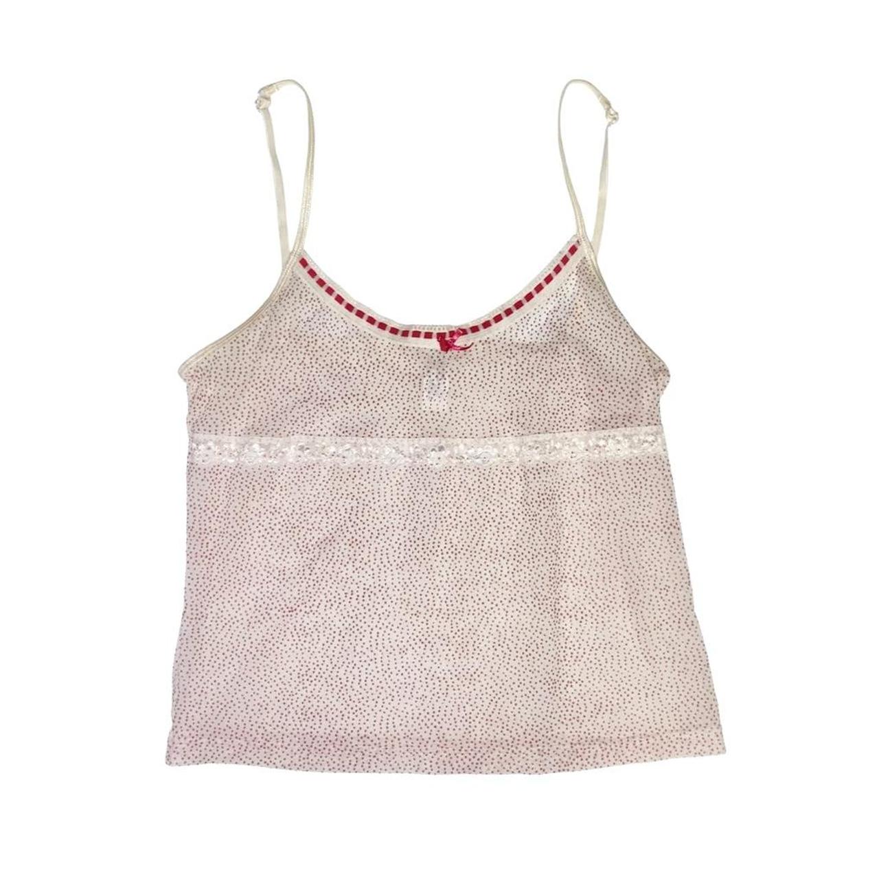 DAINTY Y2K TOP • White baby doll tank top with small... Depop