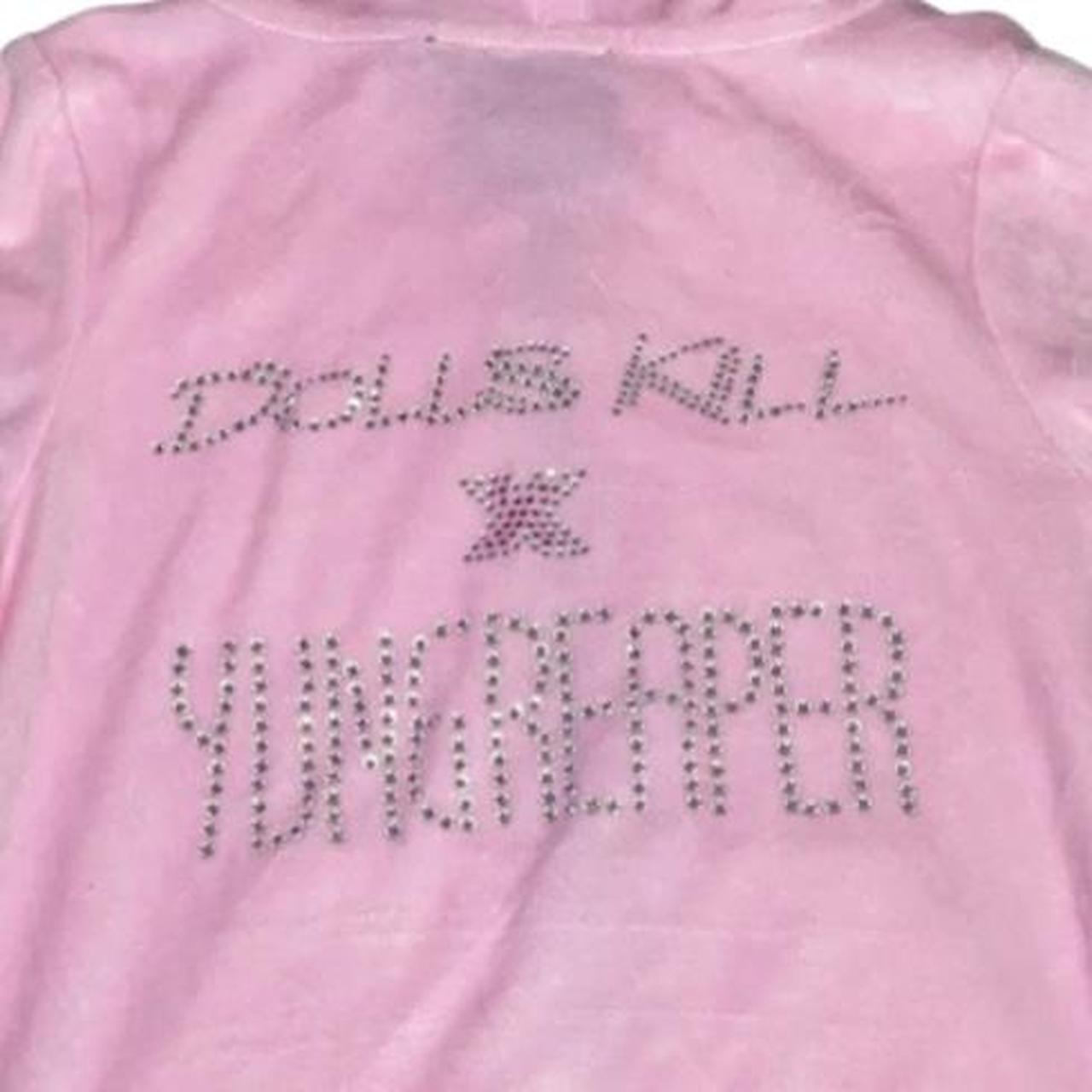 DOLLS KILL YUNG REAPER Y2K SWEATSHIRT • Light pink... Depop