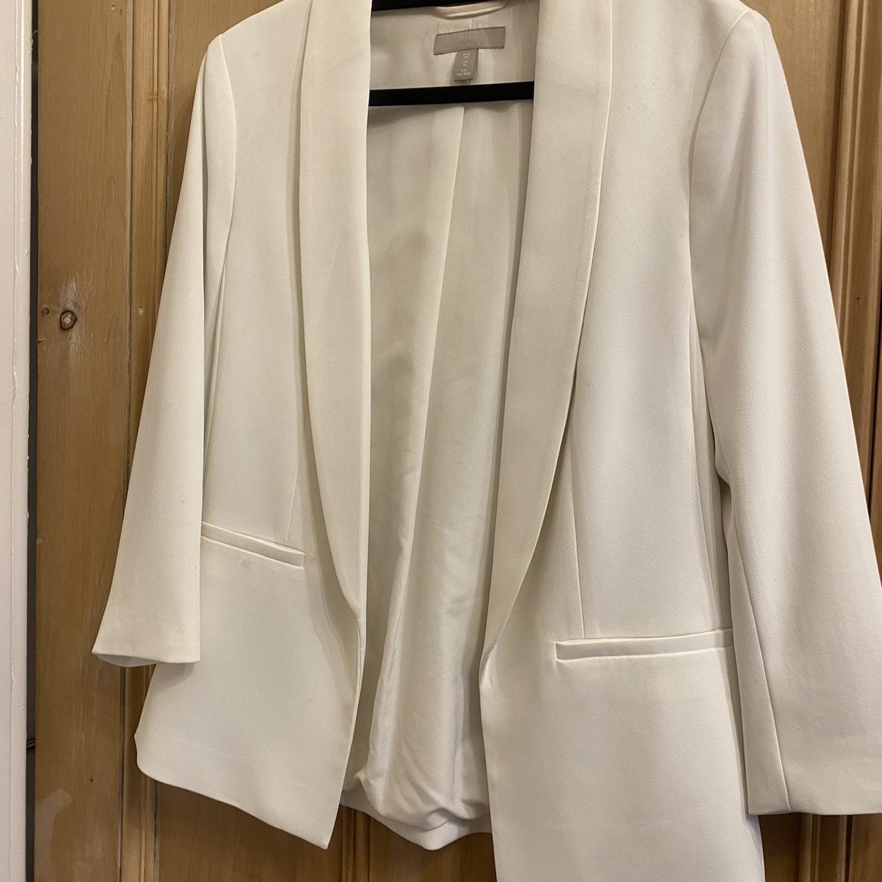 White H&M blazer. Some makeup or self tan marks... - Depop