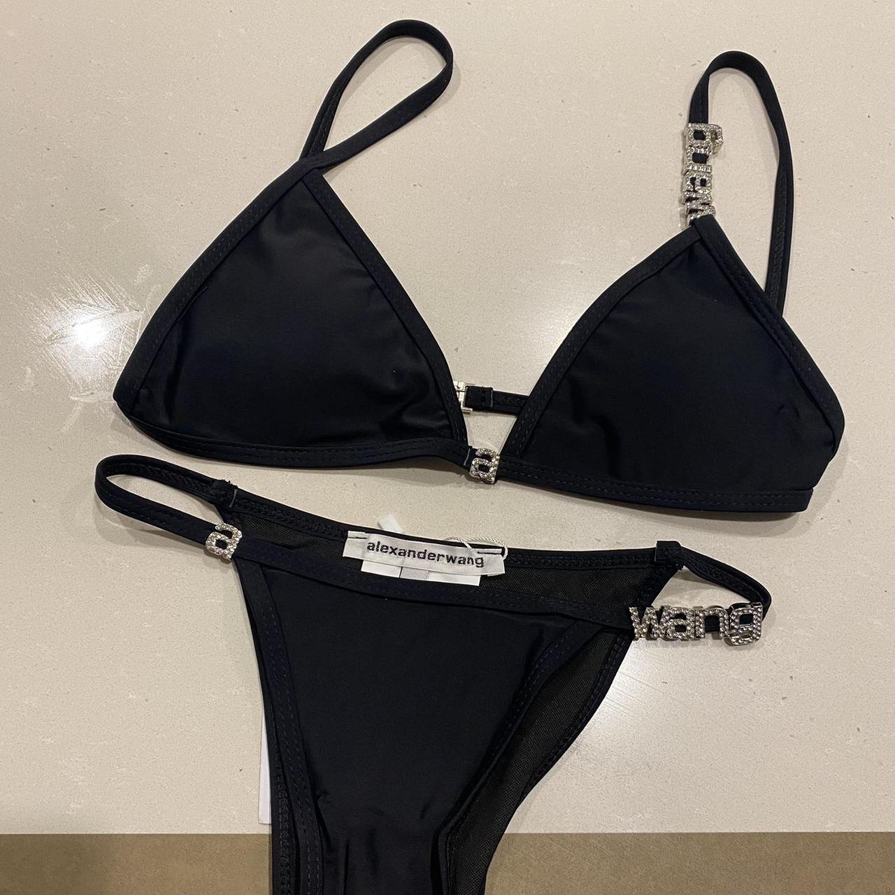 Alexander Wang Crystal logo bikini Top and Bottoms. | Depop