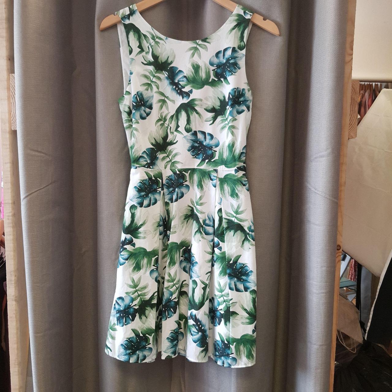 Jack Wills White and Green Dress Sleeveless dress Depop