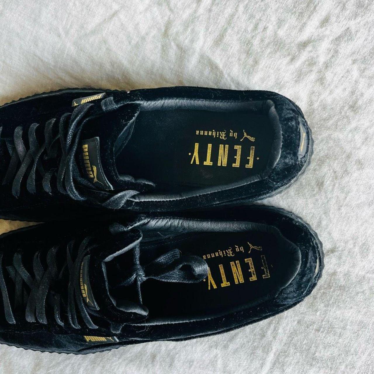 Rihanna pumas black sales and gold