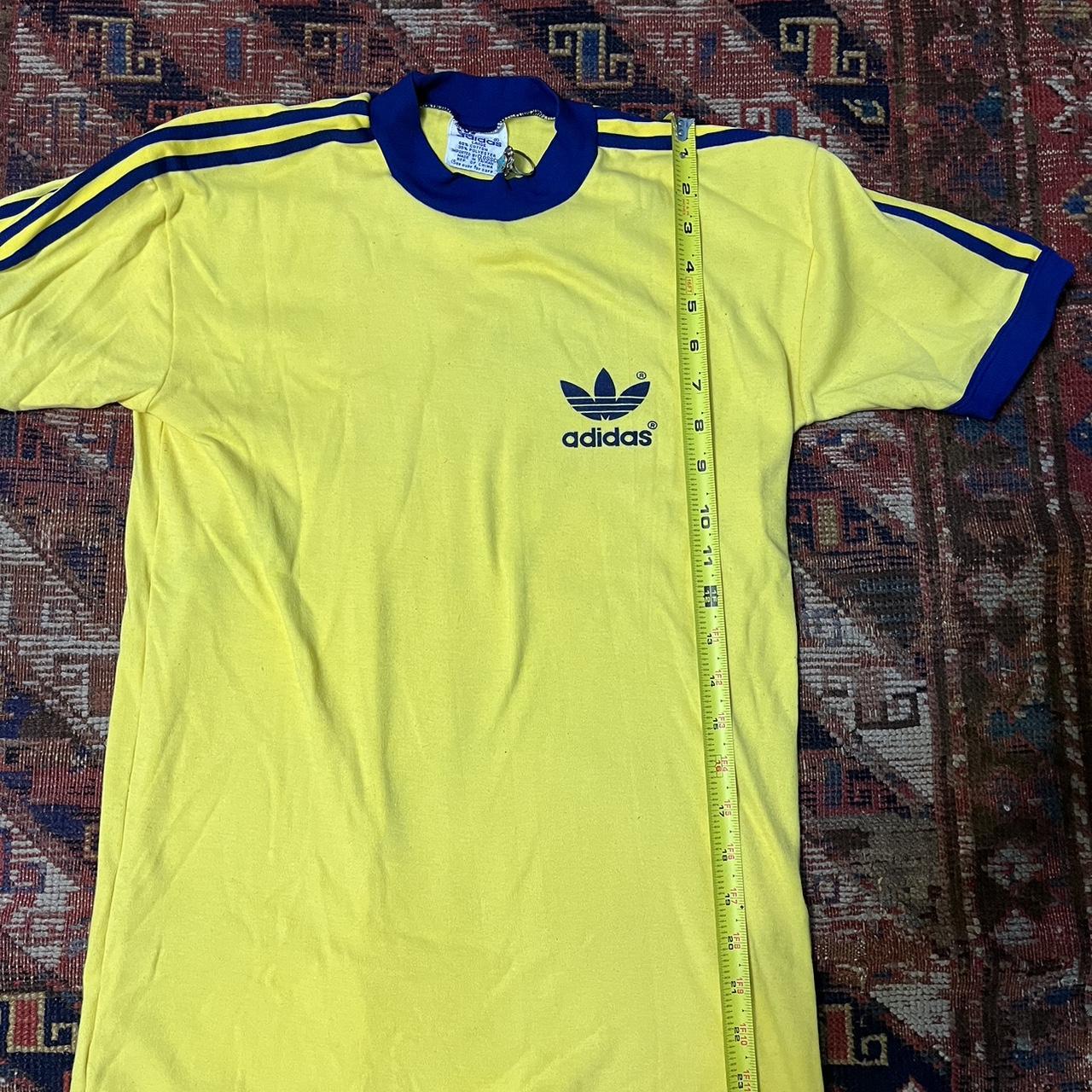 1980s Adidas trefoil ringer tee in great condition. | Depop