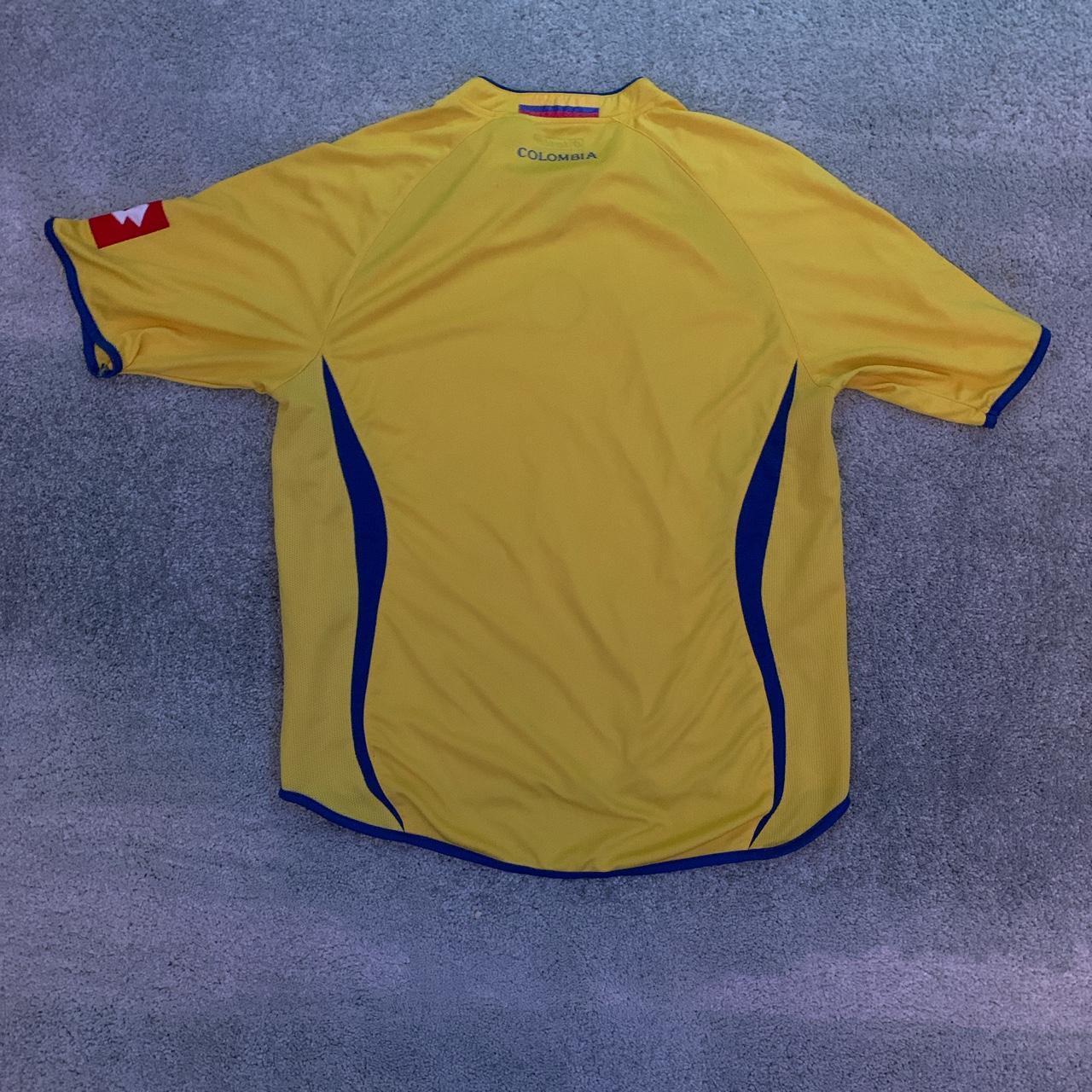Colombia 1990 Retro Home Yellow Futbol Shirt Vintage - Depop