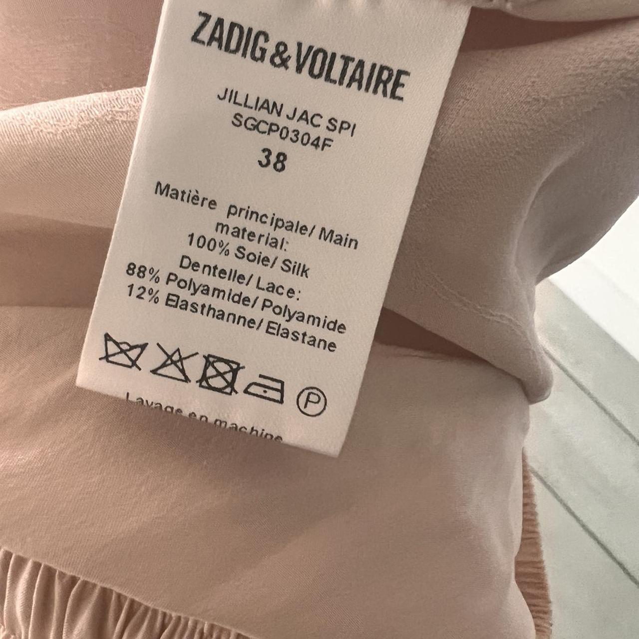 Zadig & Voltaire light pink 100% silk skirt, with... - Depop