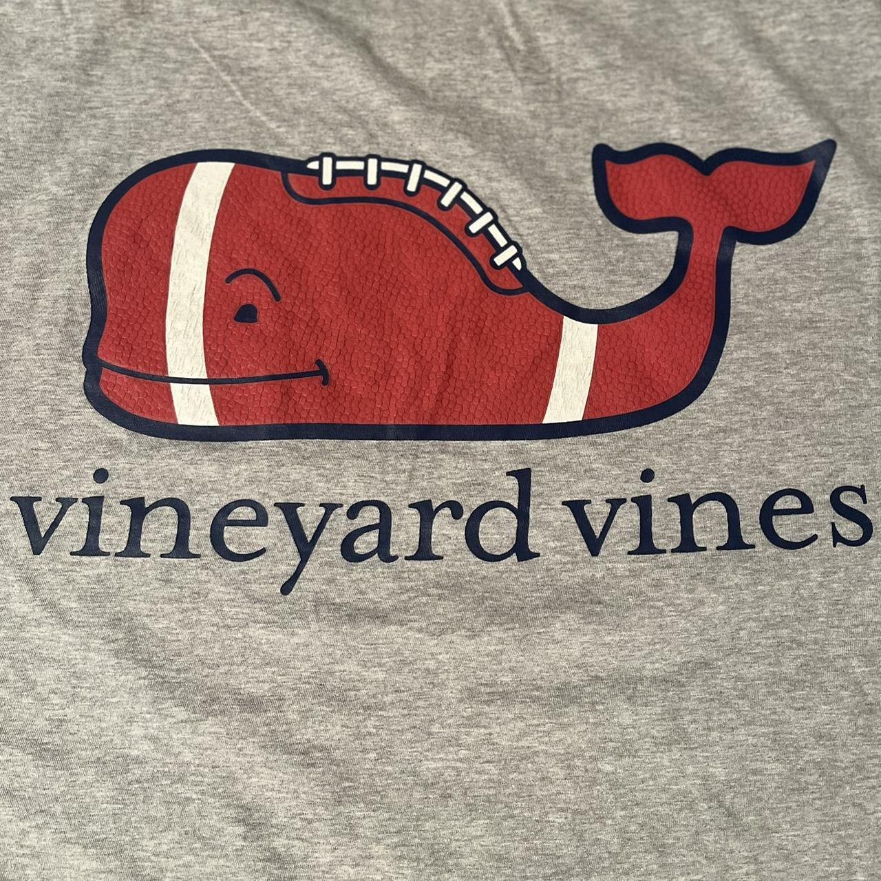 vineyard vines football whale tee (size large)... Depop
