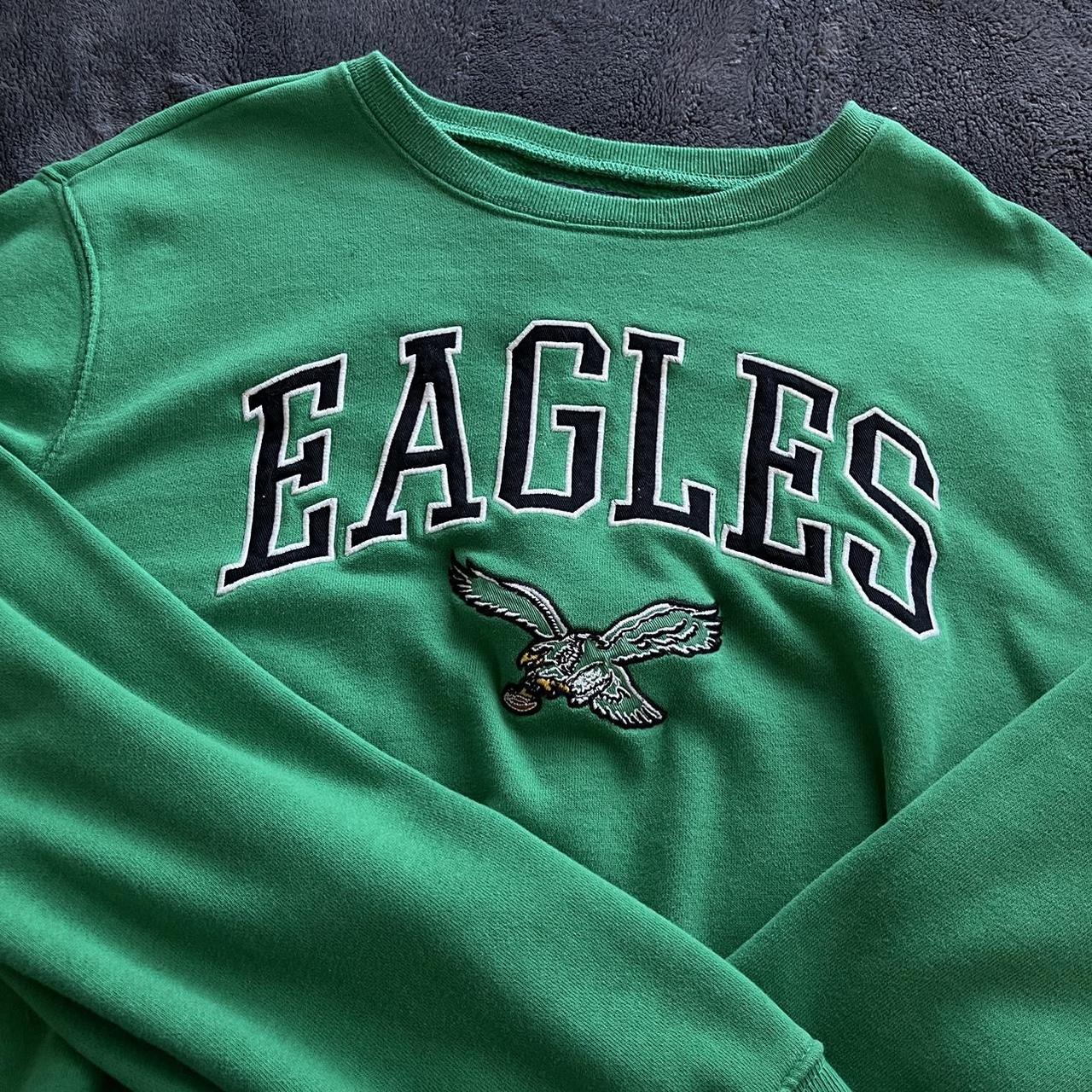 white philadelphia eagles sweatshirt worn once just - Depop