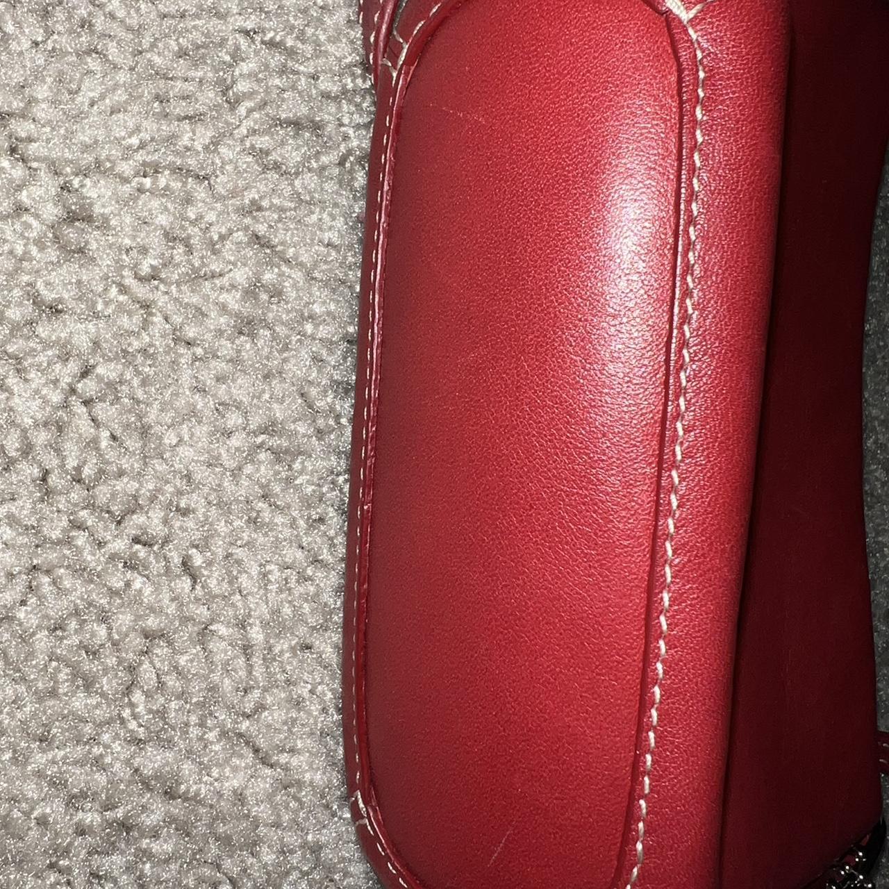 Red Coach crossbody bag with heart quilting on front - Depop