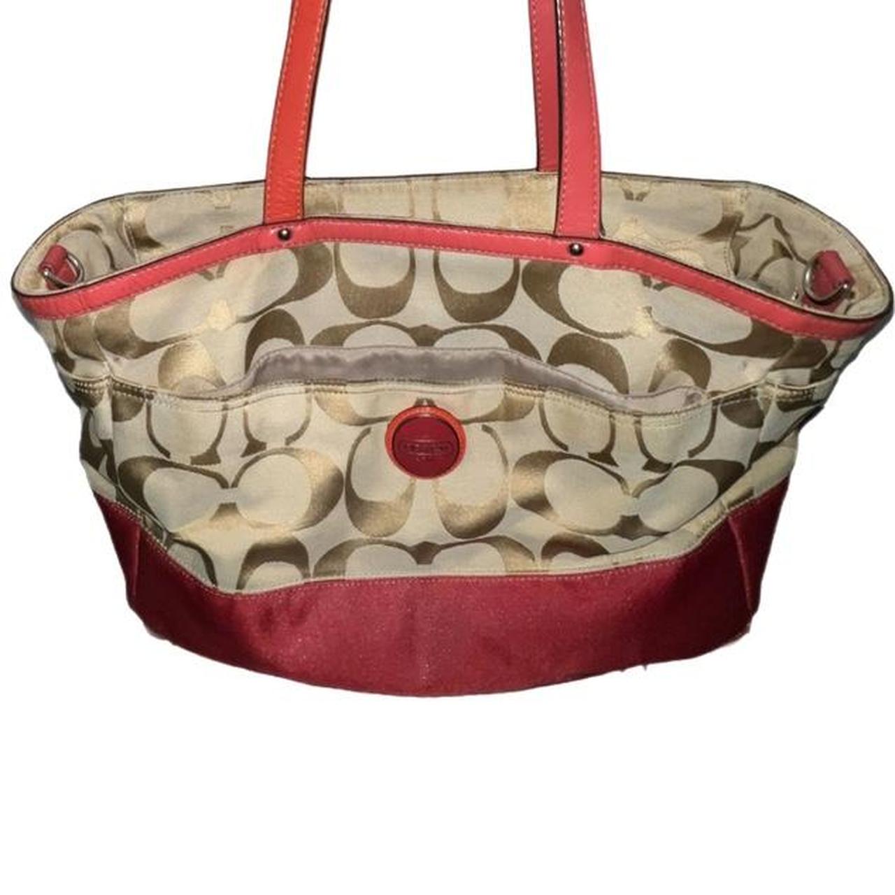 Coach Sophia hotsell Small Tote- Khaki/True Red