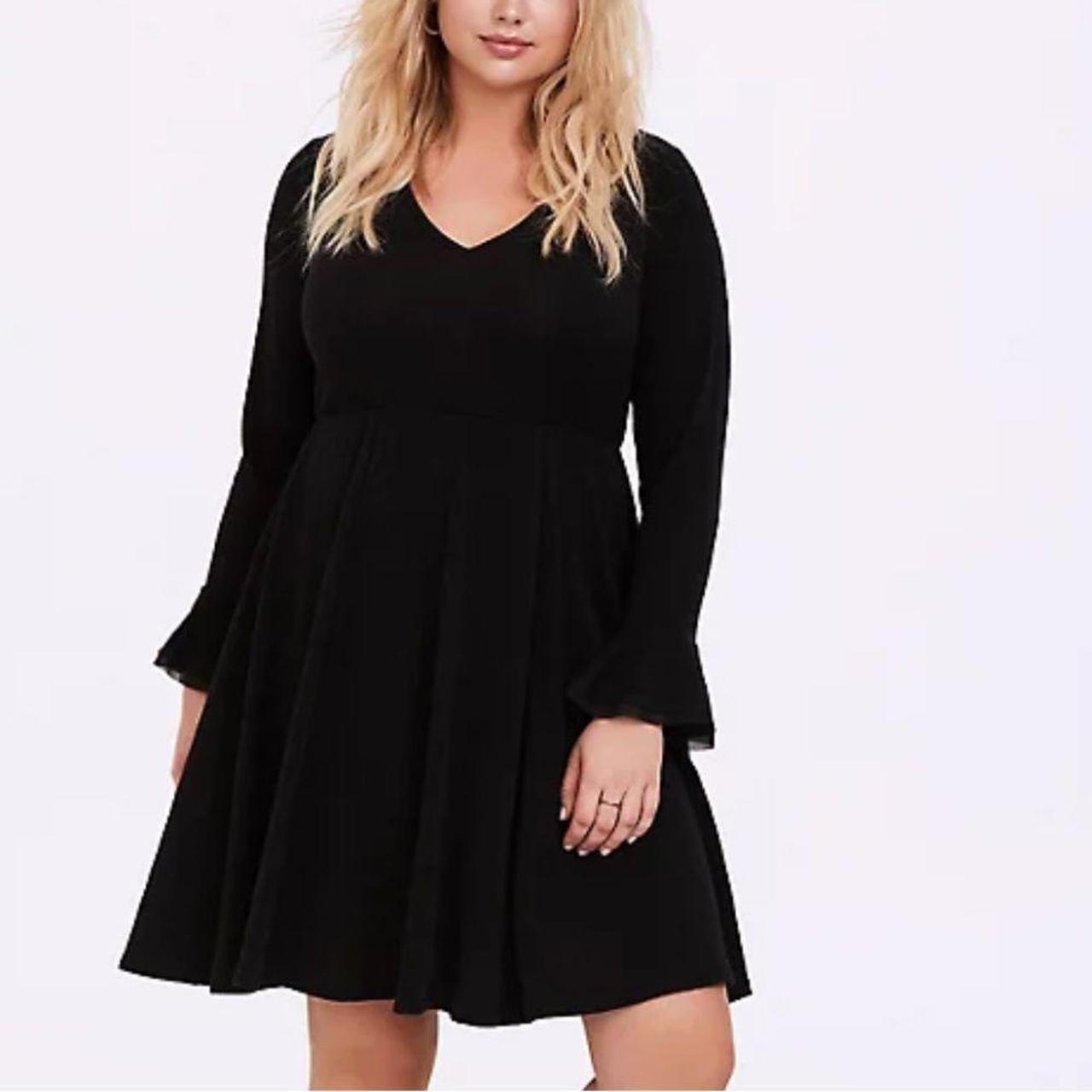 Torrid HACCI SKATER LONG SLEEVE MINI BLACK DRESS Depop