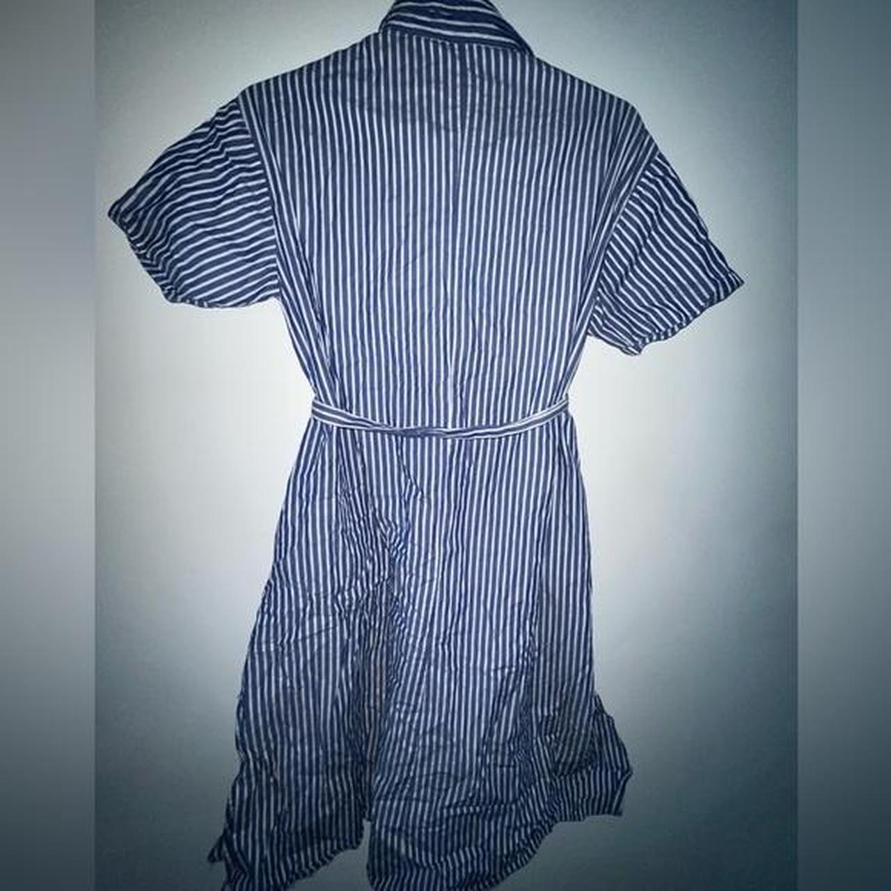 ZARA Basic Z1975 Denim Cotton Striped Shirt Dress | Depop