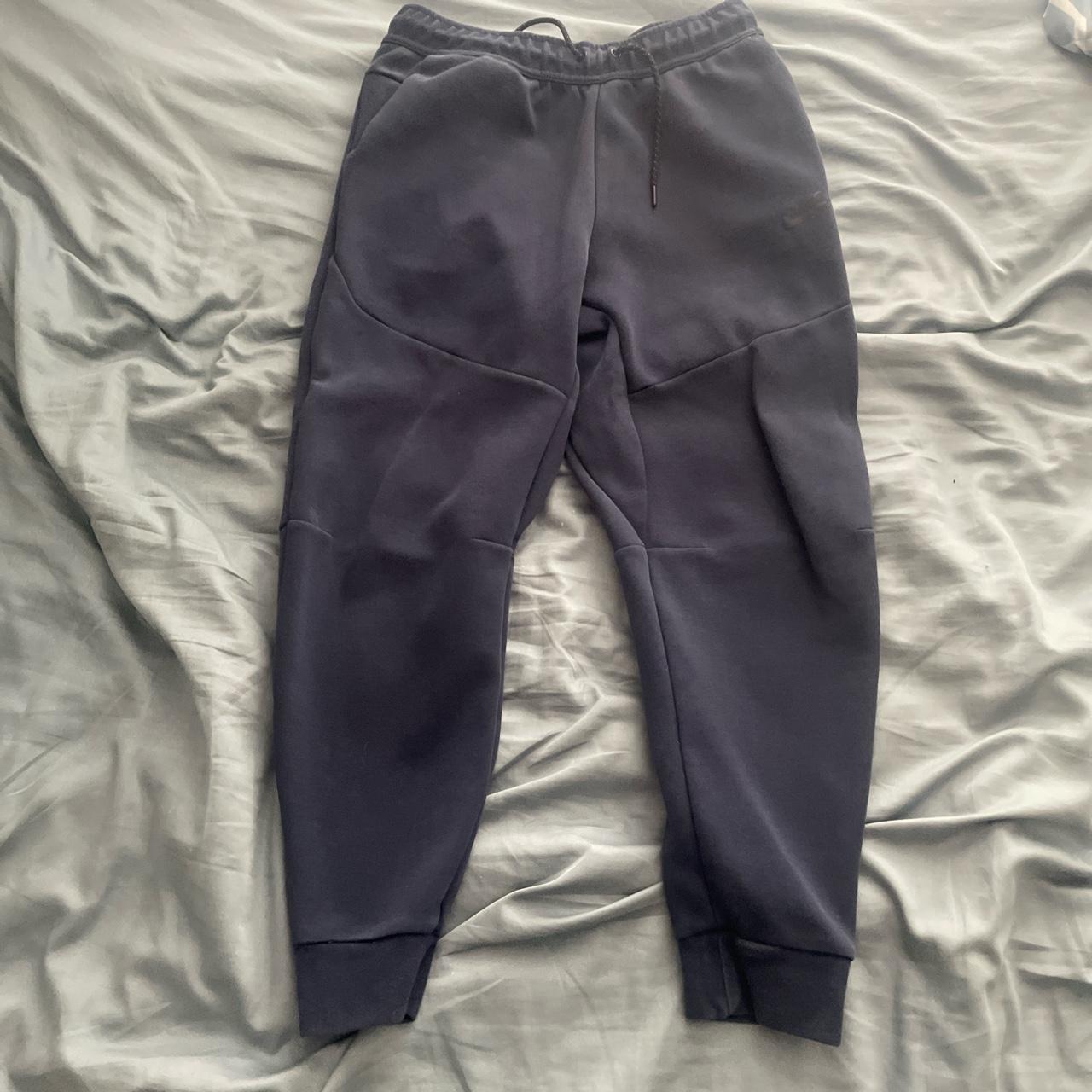 Navy blue Nike tech fleece pants. In great condition... - Depop