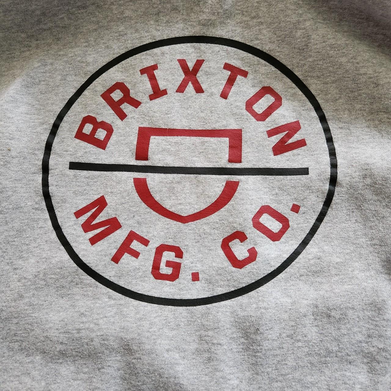 Brixton Men's Grey and Red Hoodie (3)