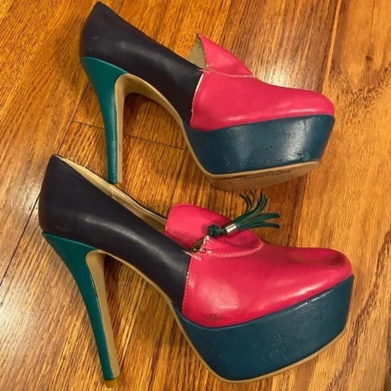 Multi color platform outlet heels