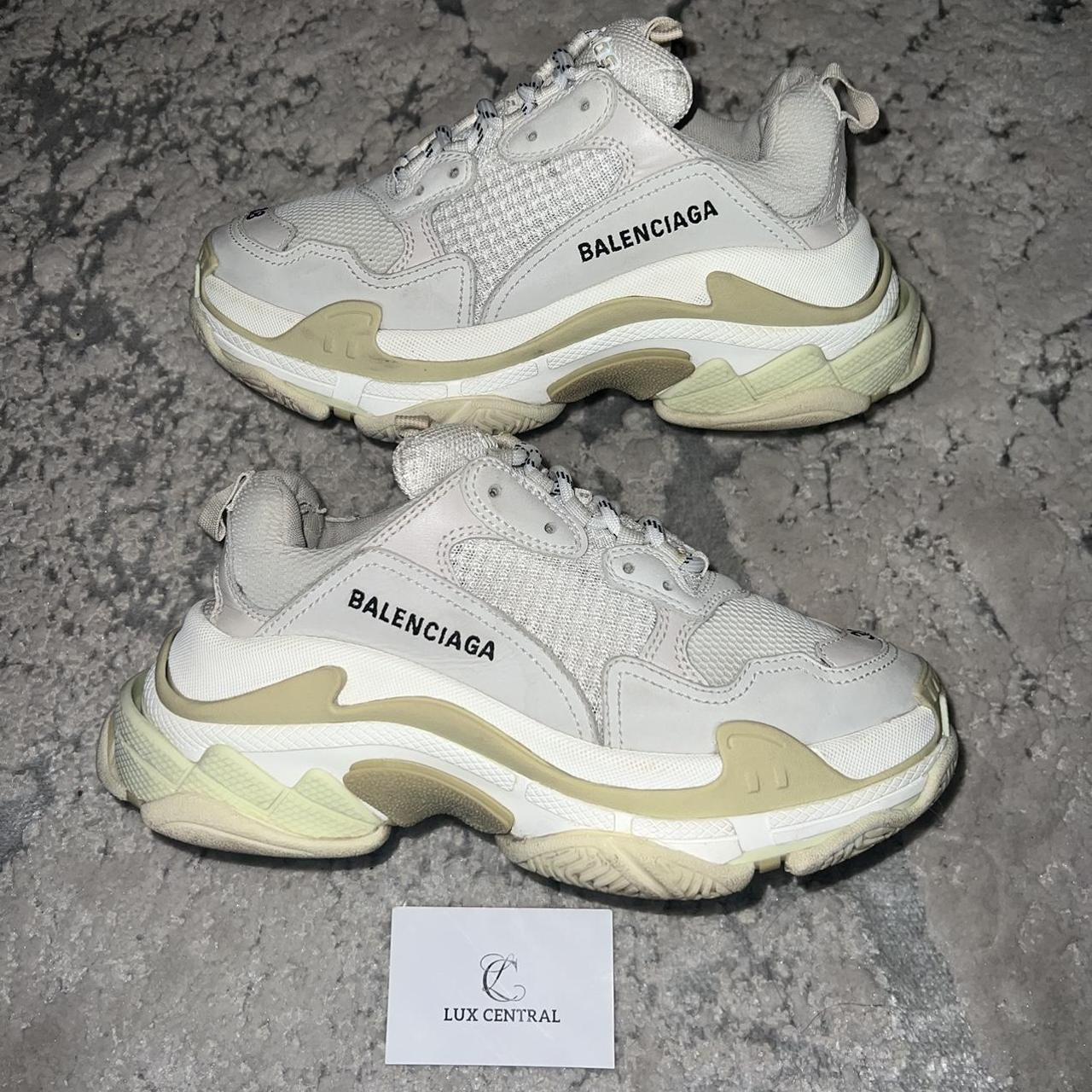 Balenciaga Women's Cream and White Trainers | Depop