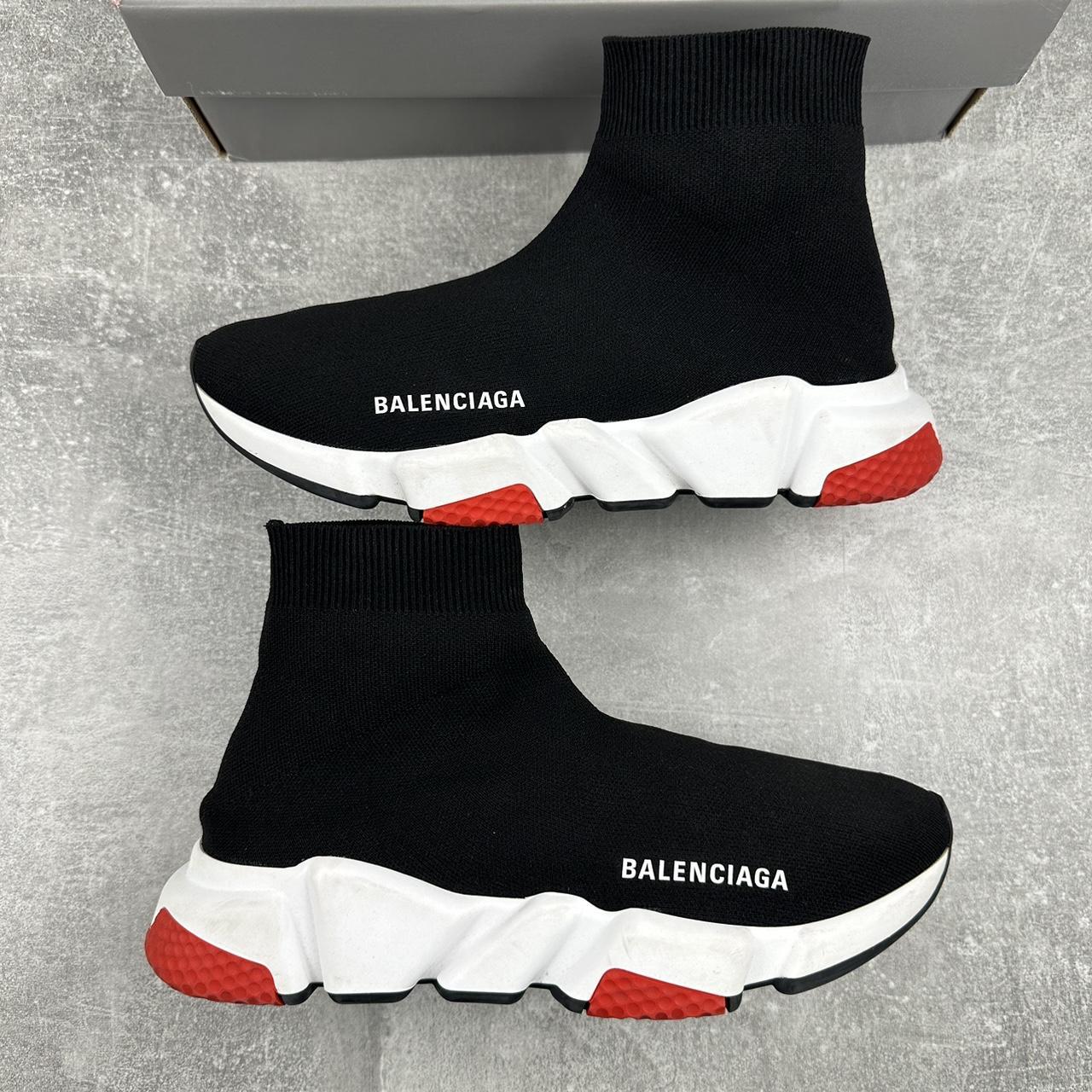 Balenciaga speed trainer hot sale red and white