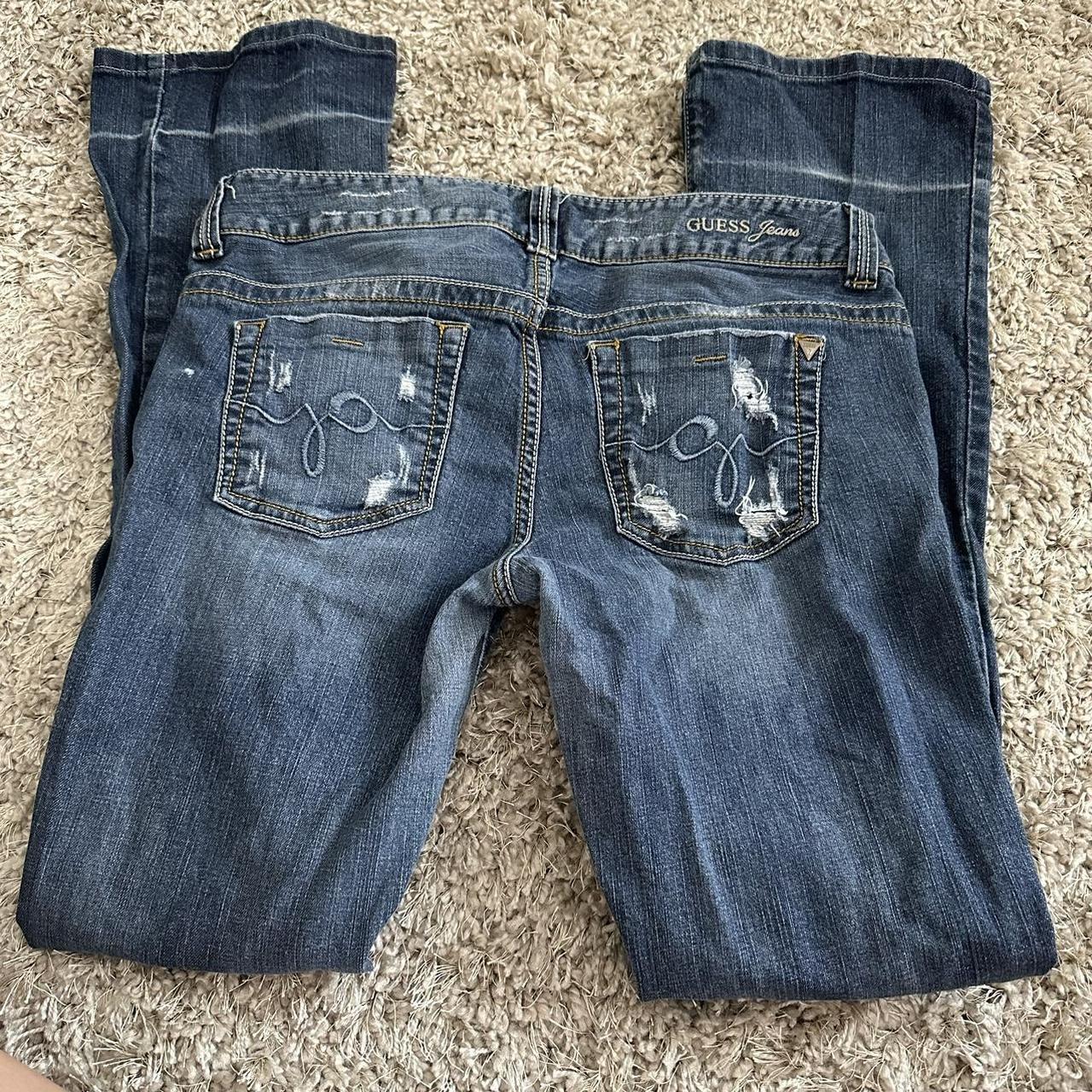 Vintage low rise, flair jagged jeans Size 31 No... - Depop