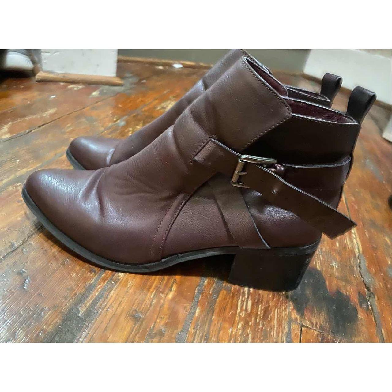 burgundy booties boots