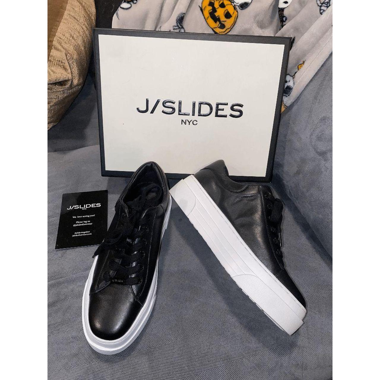 J/Slides NIB AMANDA Black Leather Platform