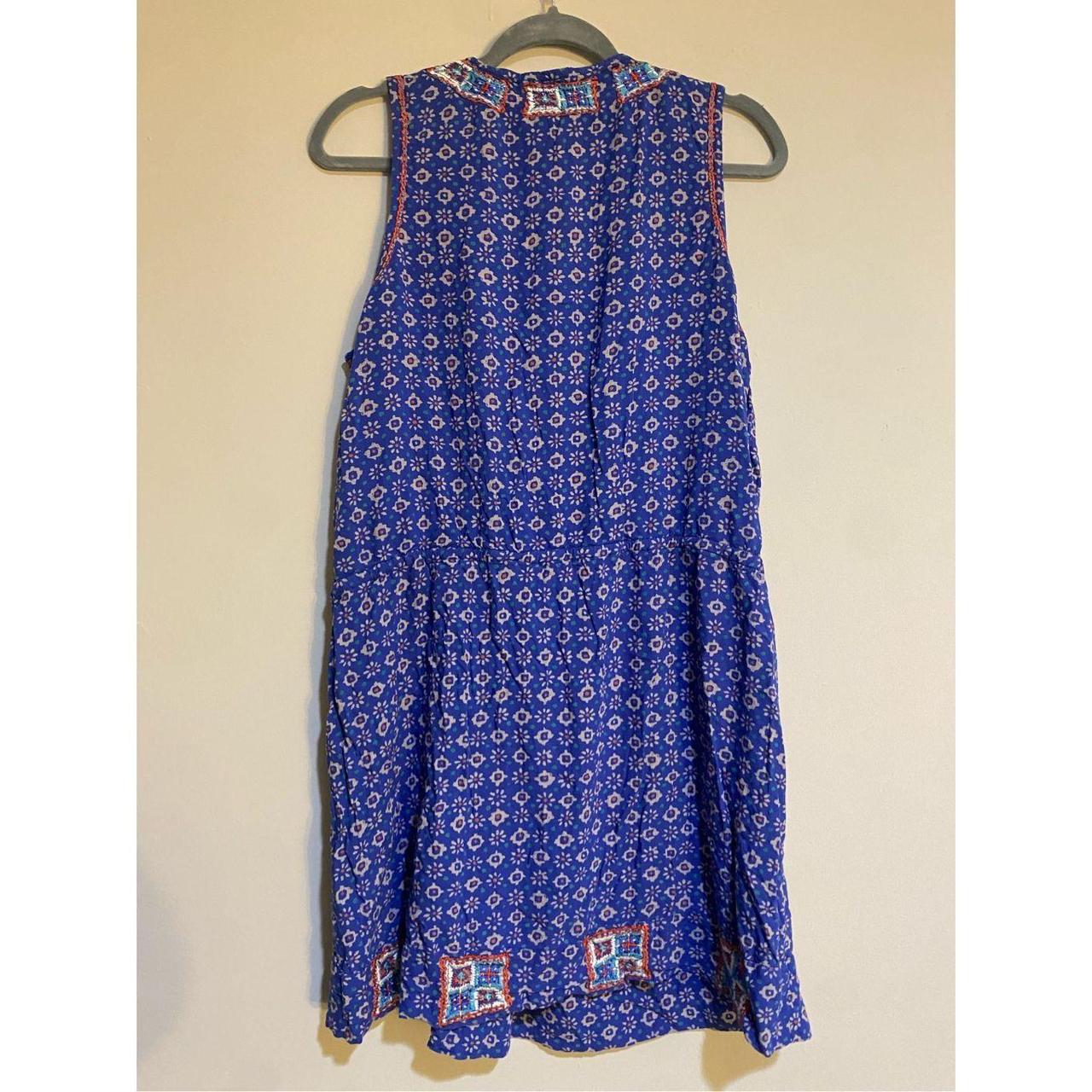 IRVING & FINE Lucky Brand Blue FLORAL Embroidered - Depop