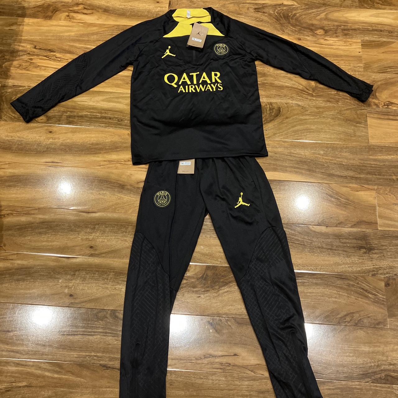 PSG tracksuit, yellow and black perfect condition... - Depop