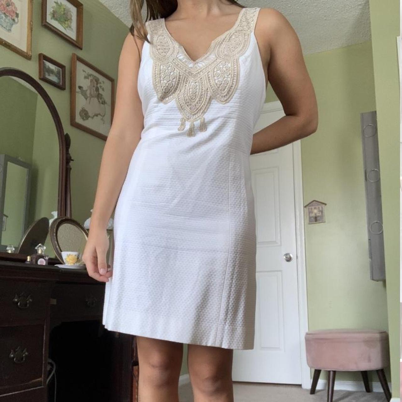 Lilly pulitzer white on sale dress with gold