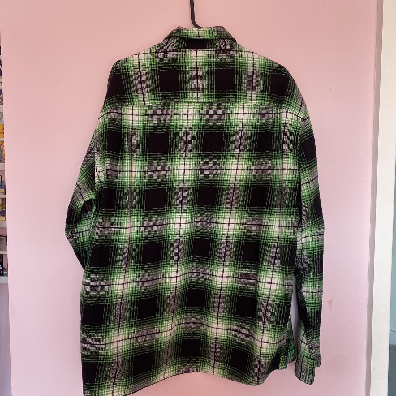 H&M relaxed baggy flannel shirt worn once brand... - Depop