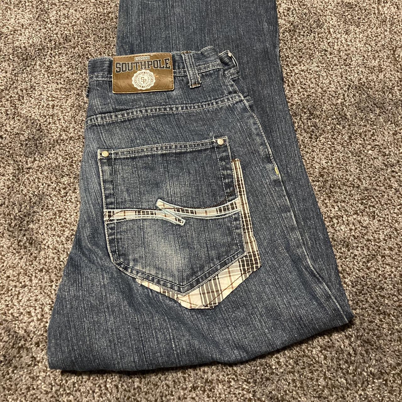 Vintage Y2K SouthPole medium blue denim jeans. Size... - Depop