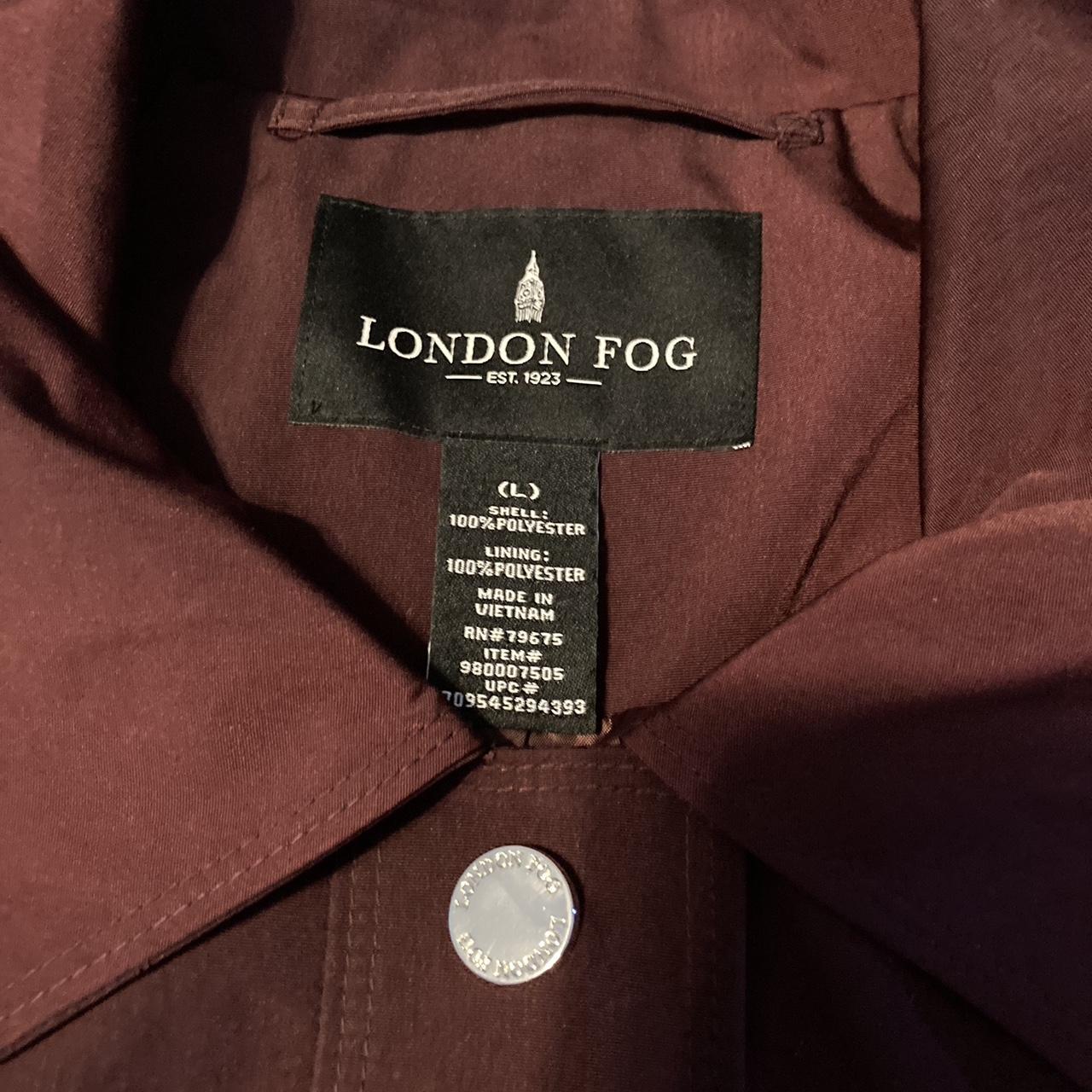 London Fog size women’s large burgundy midi trench... - Depop